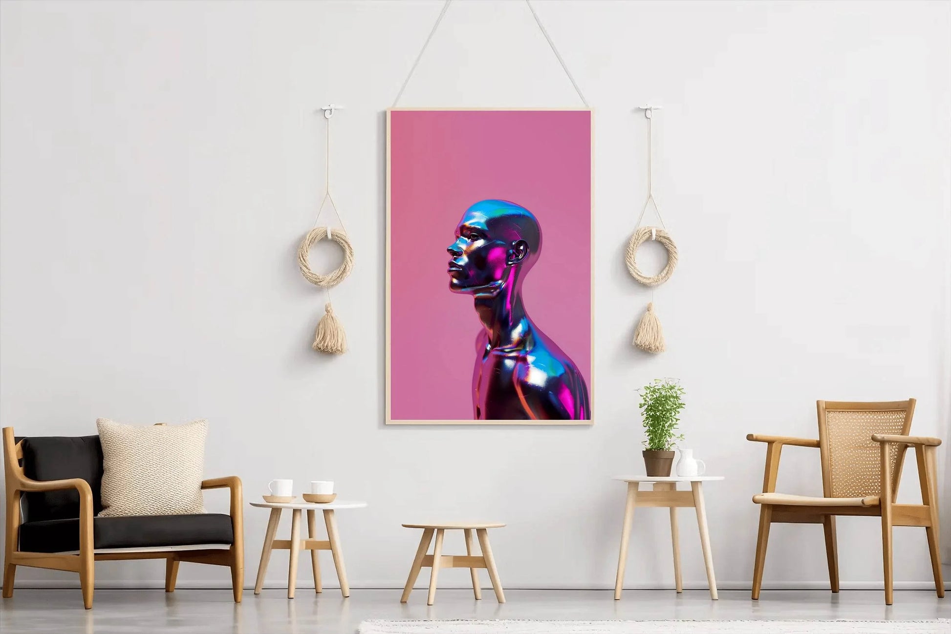 Metallic Human Head Wall Art - beink online art store