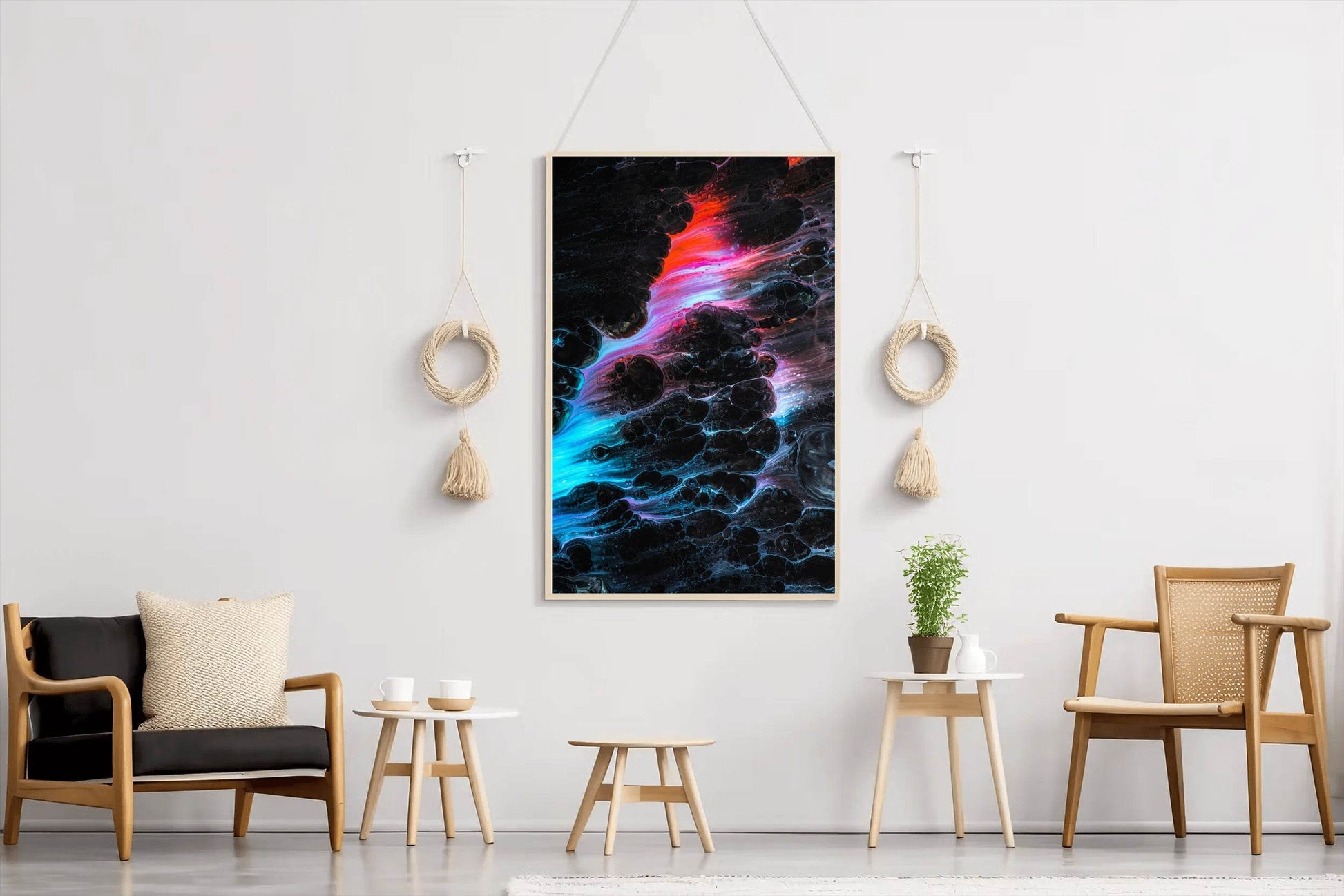 Dark Color Night View on Brush Strokes Abstract Wall Art - beink online art store