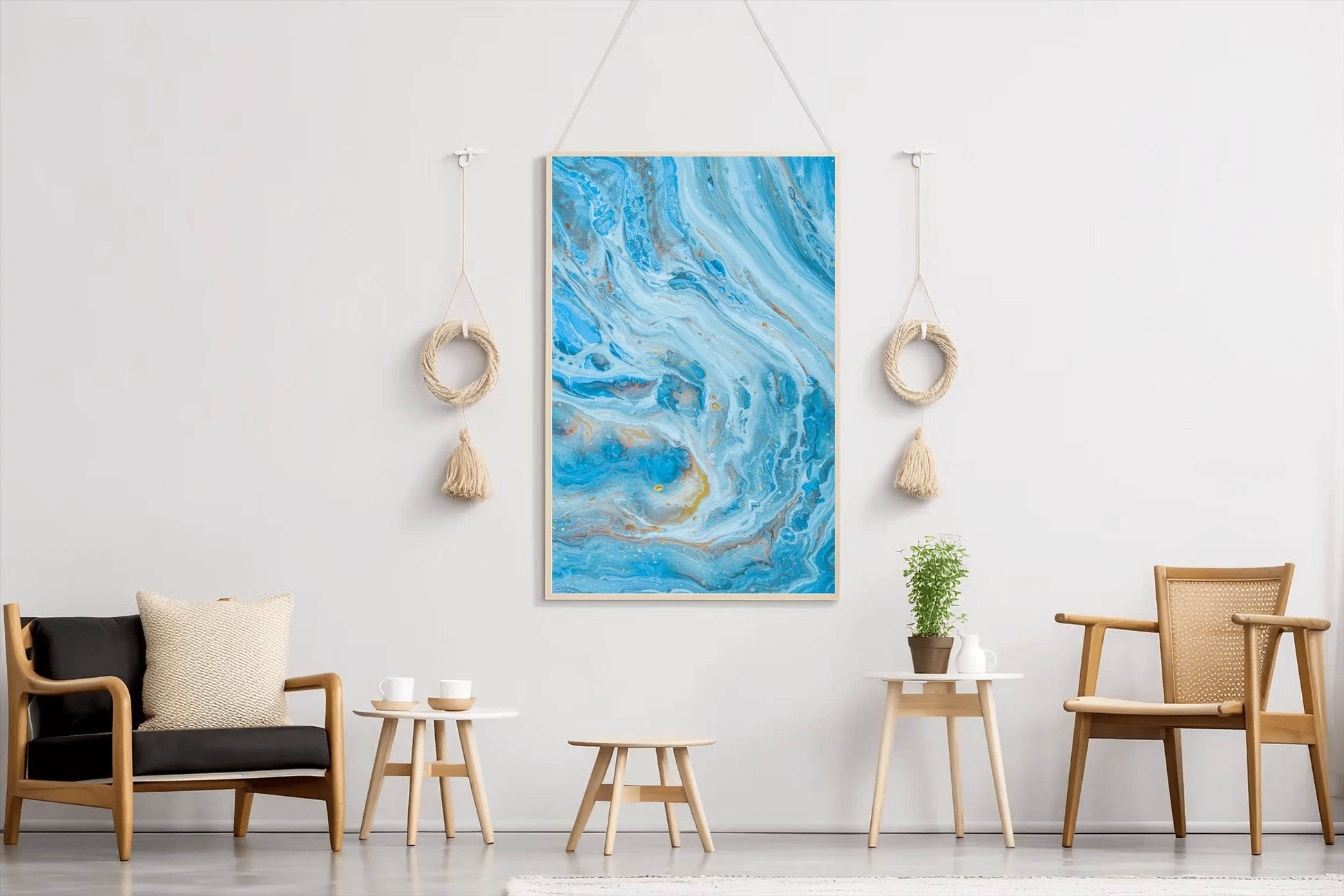 Waves View Brush Strokes Abstract Wall Art - beink online art store