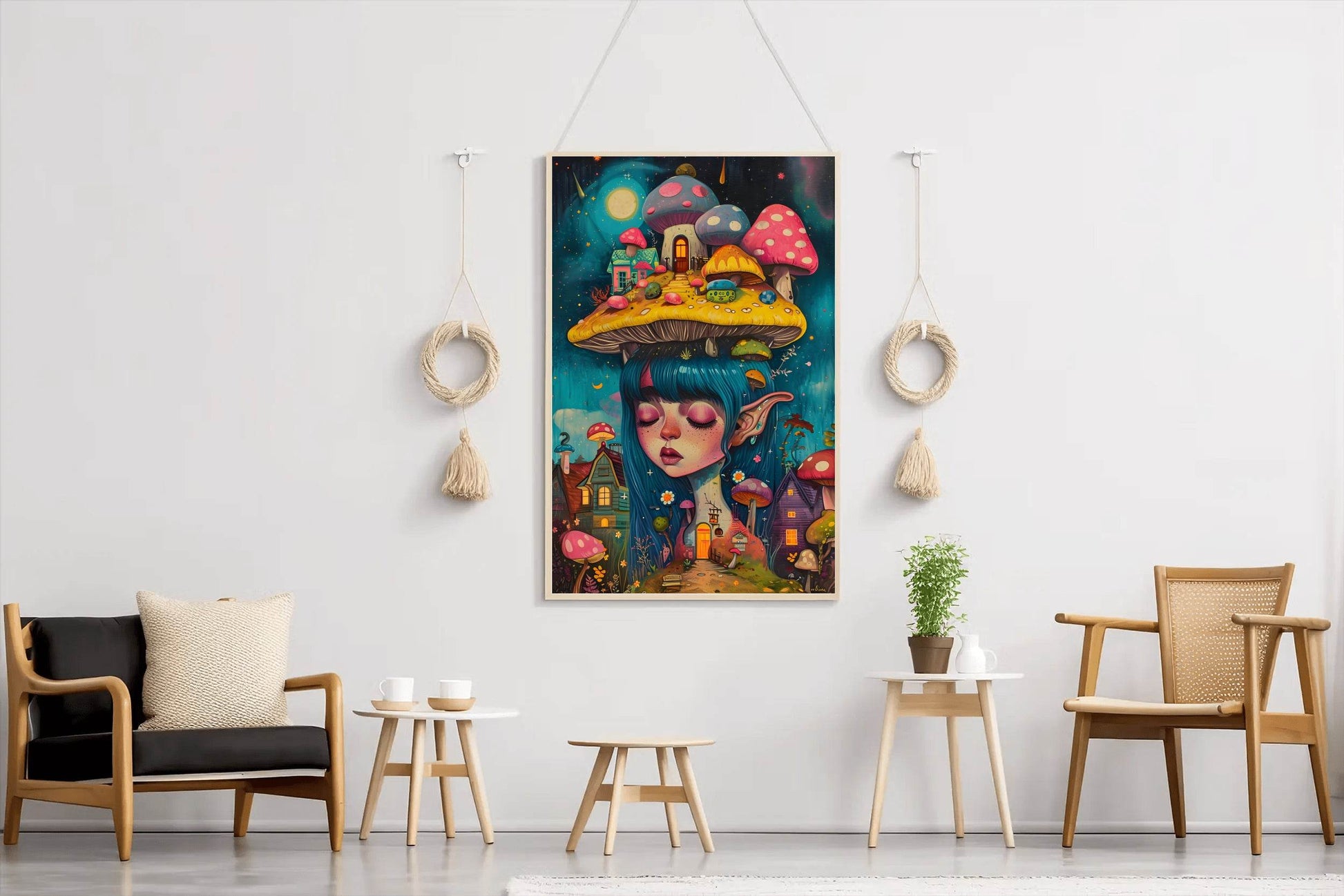 Anime Girl Mushroom on head - beink online art store