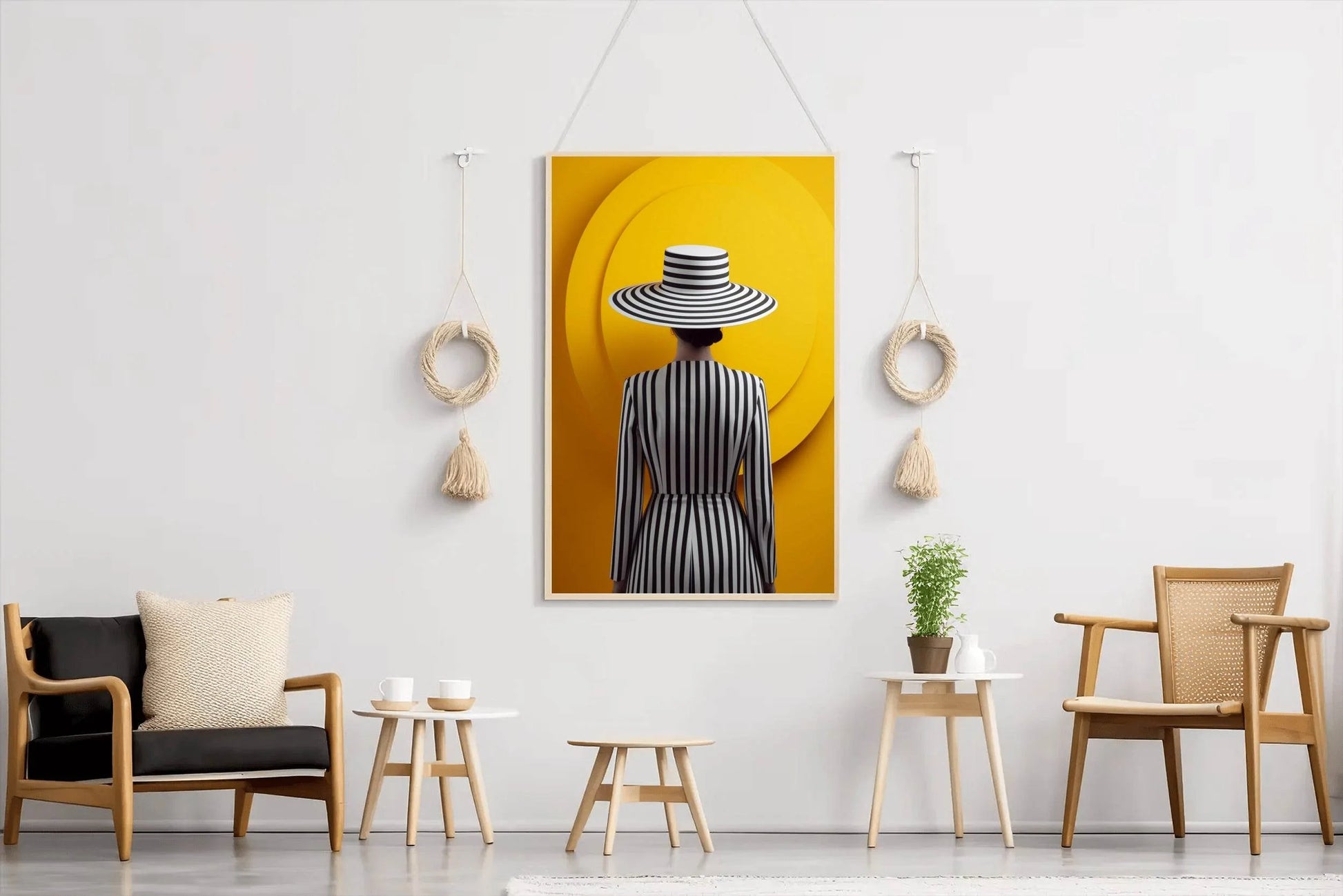 Female Hypnosis Model With Black And White Hat - beink online art store