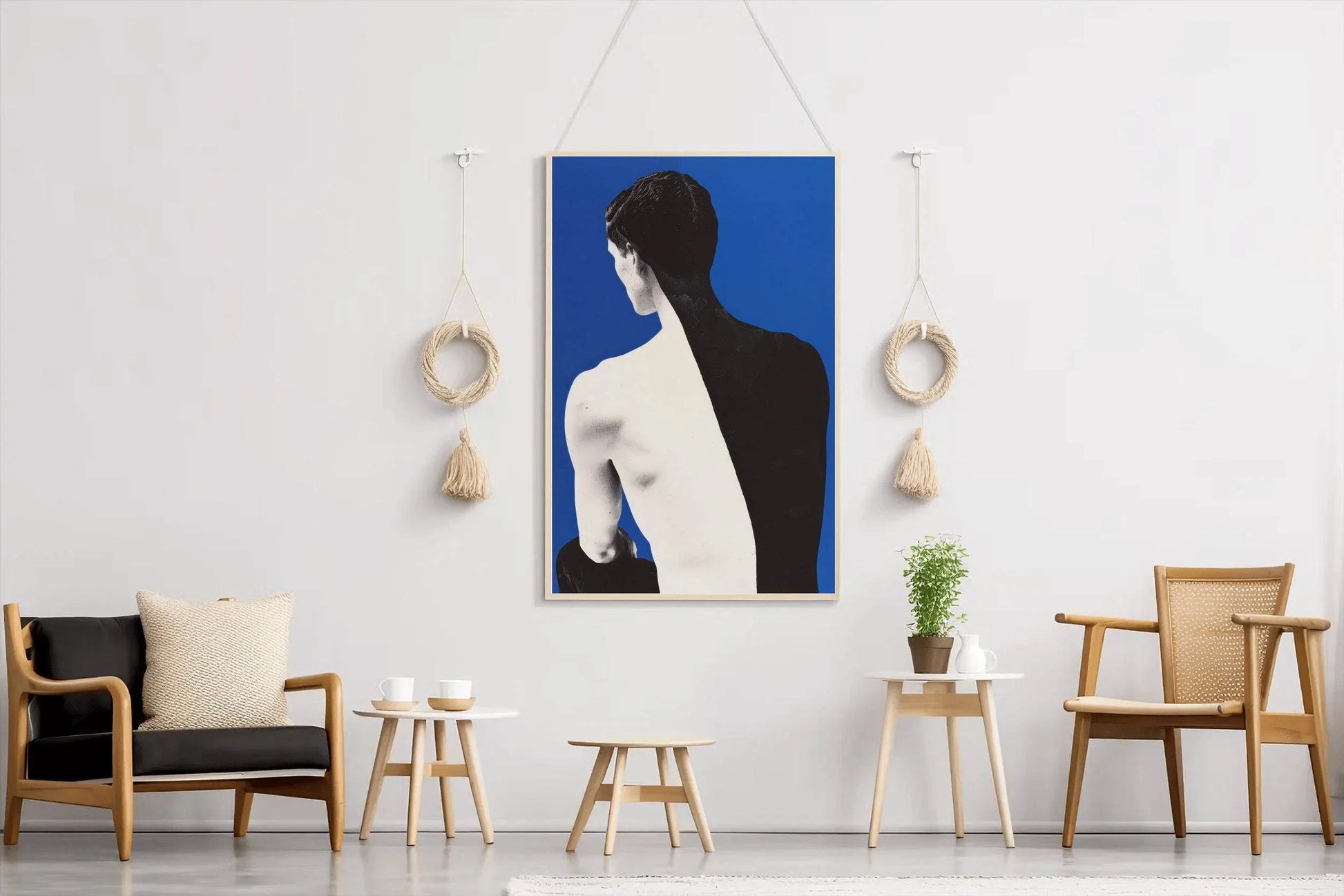 Black And White Painting Back Of Person Wall Art - beink online art store