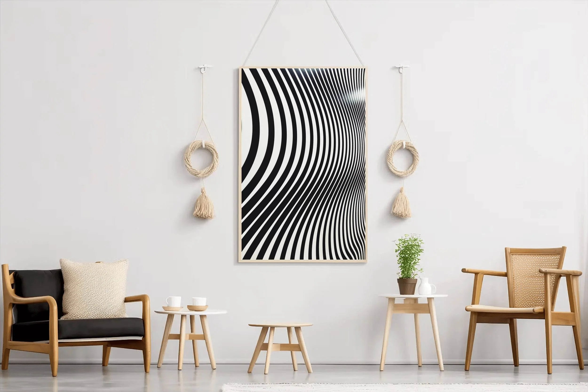 Zebra Wallpaper Black & White Wall Art - beink online art store