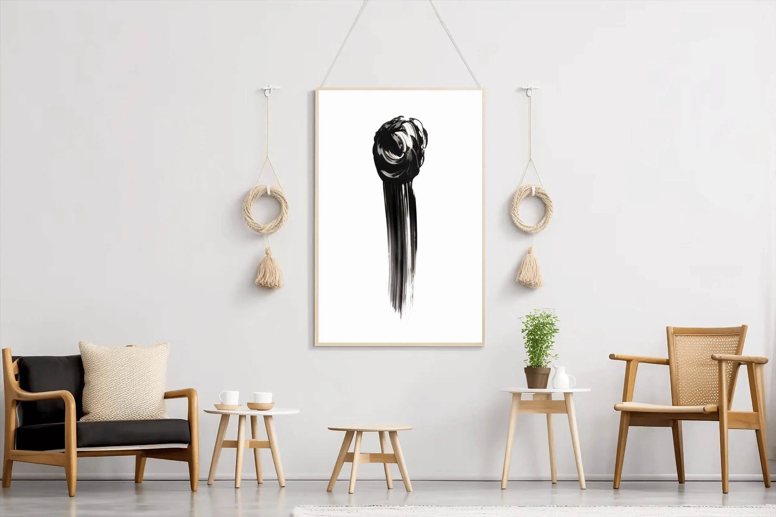 Paint Smudge Black & White Wall Art - beink online art store