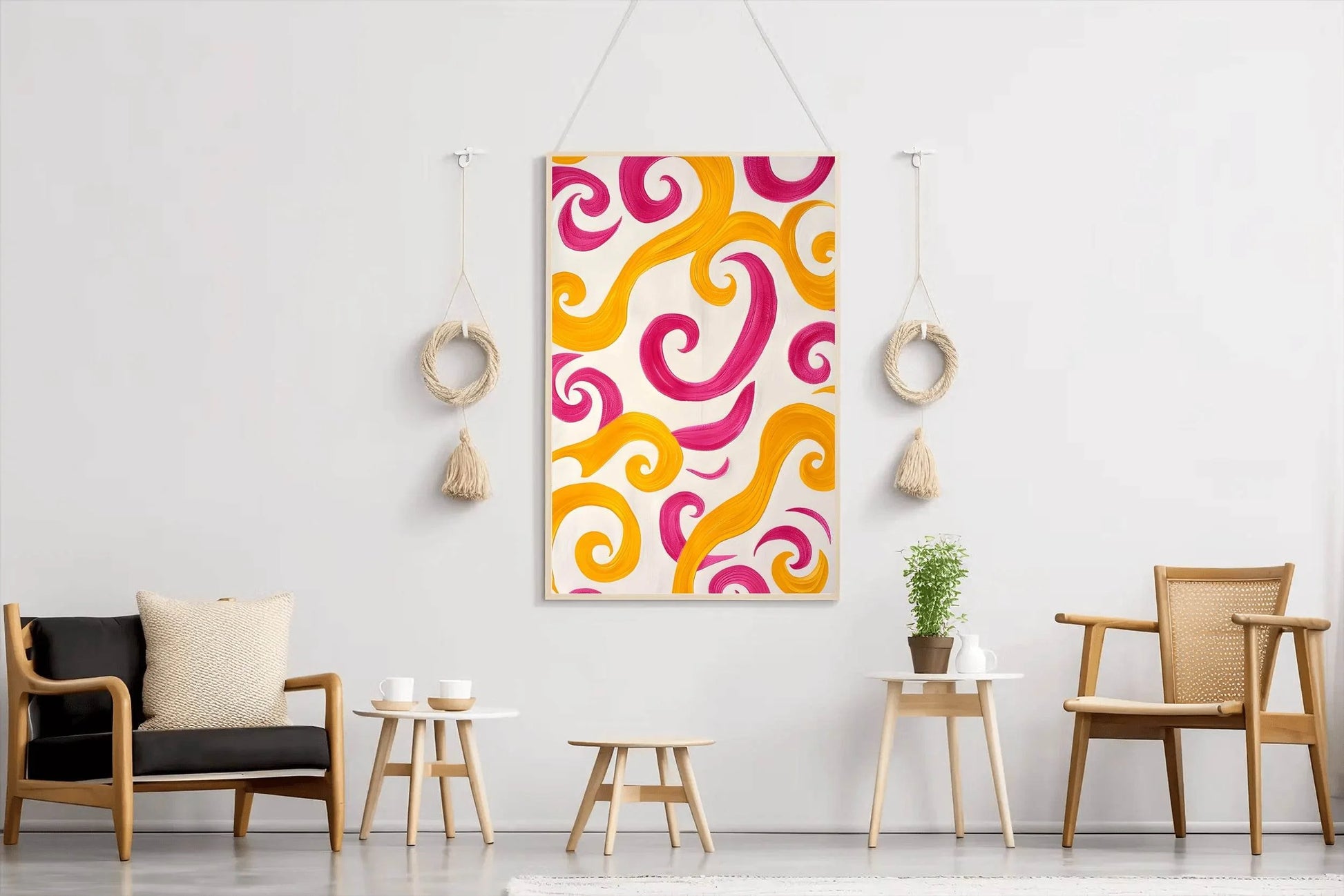 Orange and Pink Swirl Digital Art - beink online art store