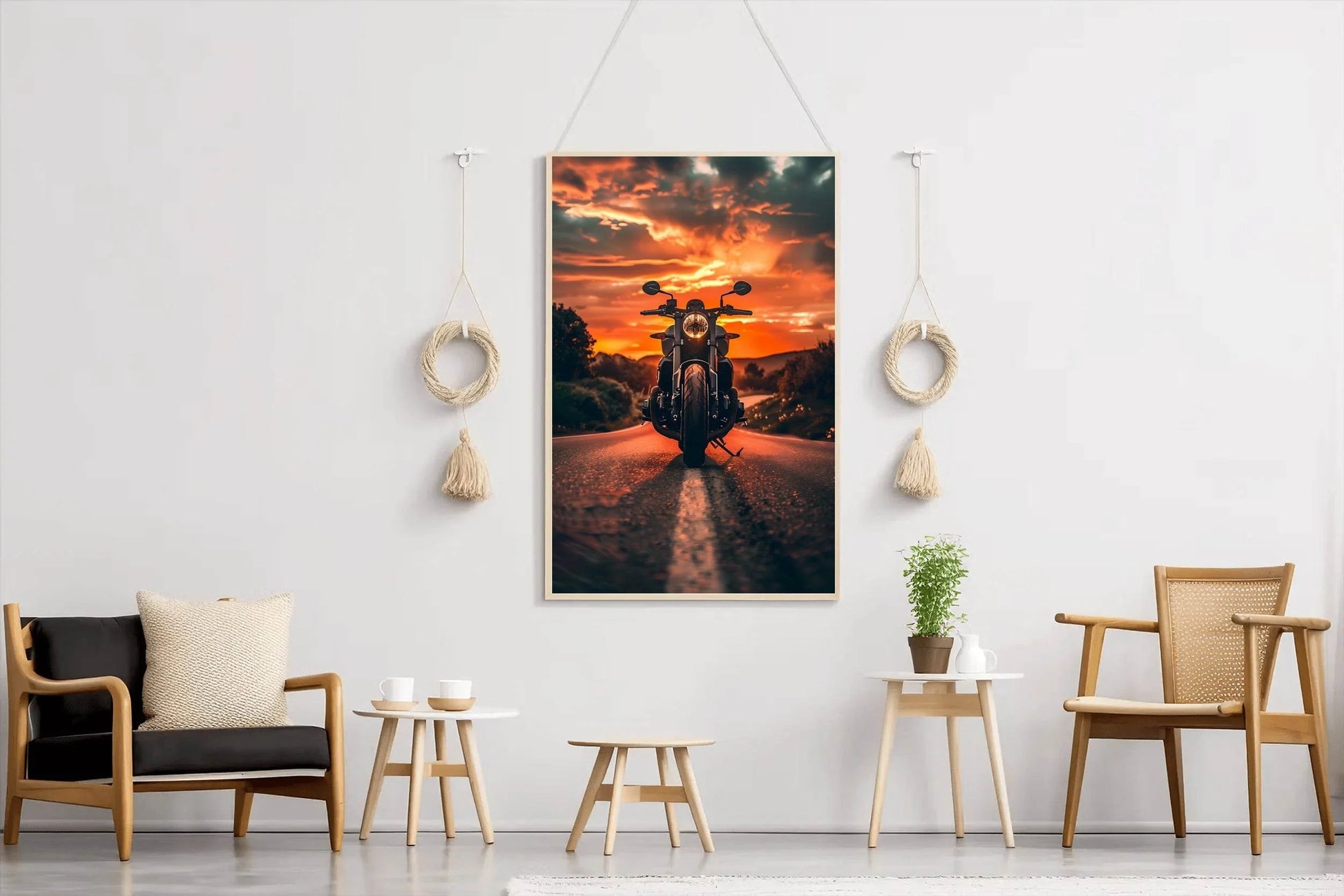 Motorcycle in Sunset Wall Art - beink online art store