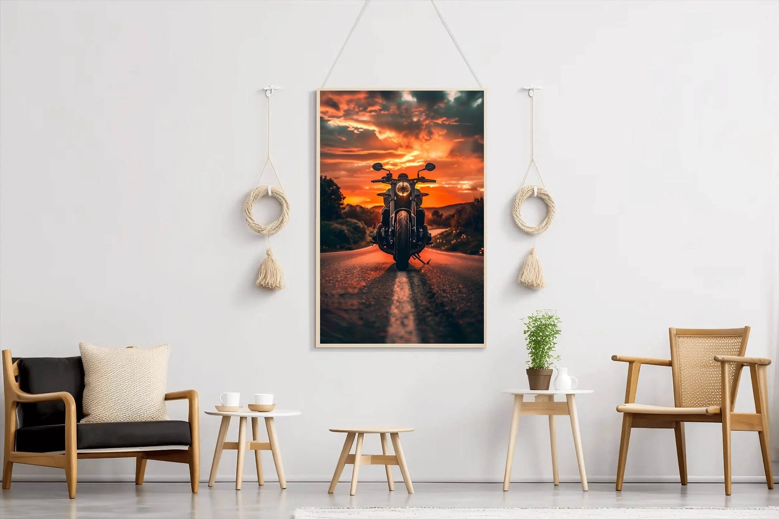 Motorcycle in Sunset Wall Art - beink online art store