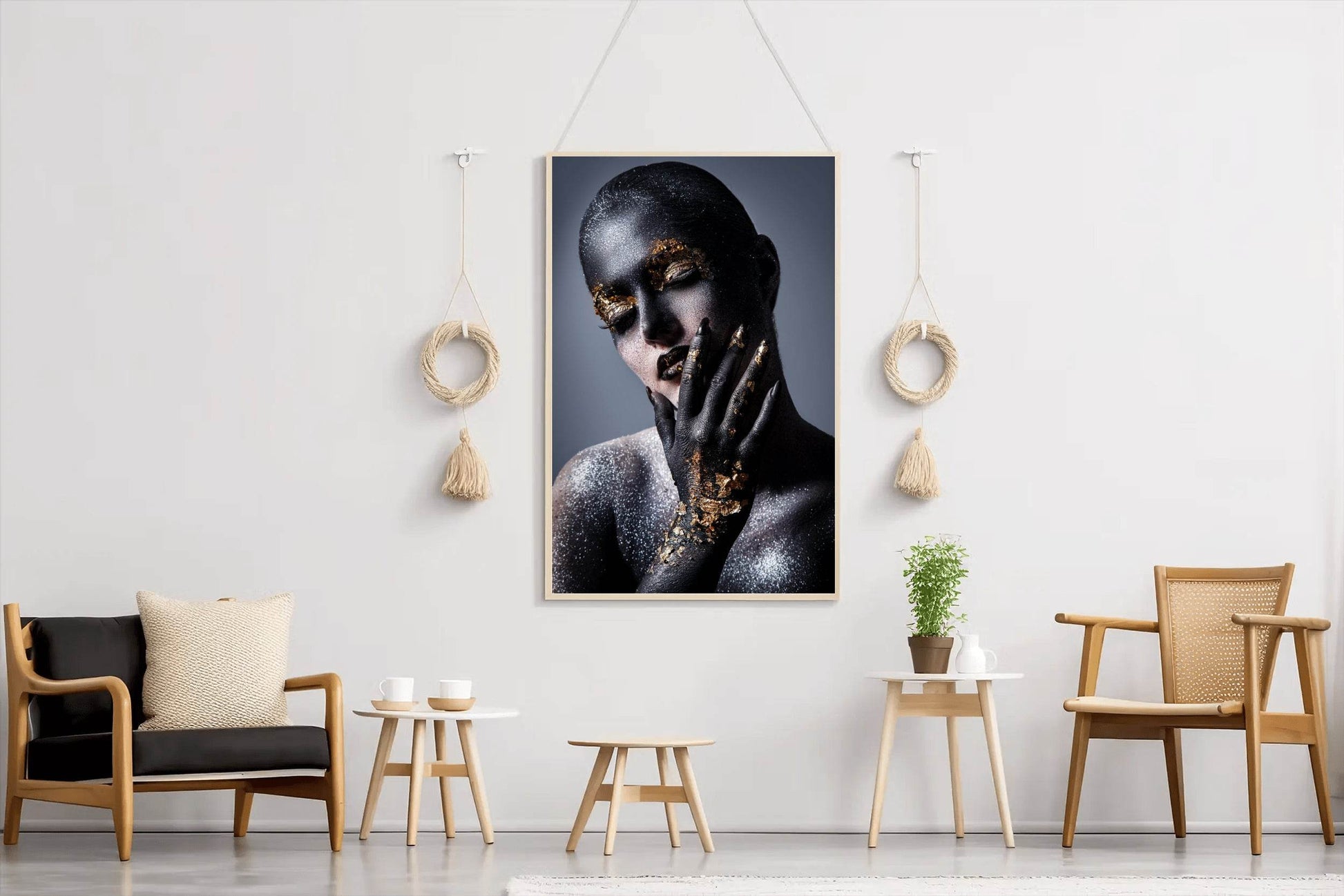 Beautiful Makeup of Golden Mascara Wall Art - beink online art store