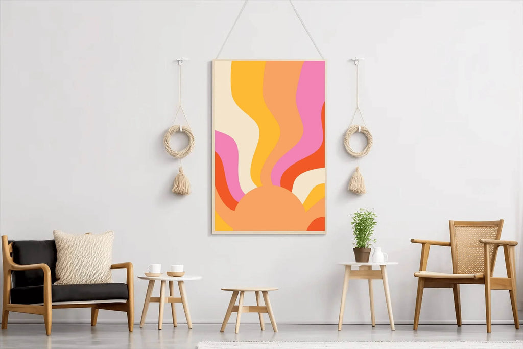 Watercolor Painting of Sun Rays Wall Art - beink online art store