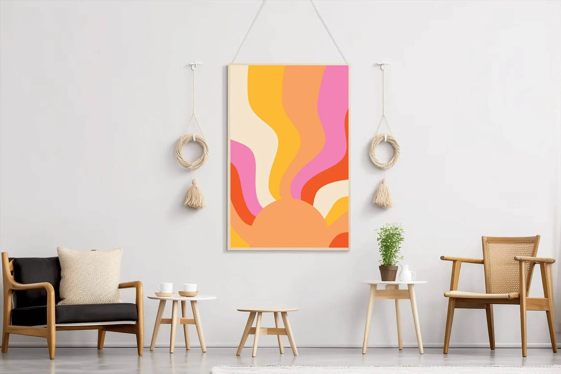 Watercolor Painting of Sun Rays Wall Art - beink online art store