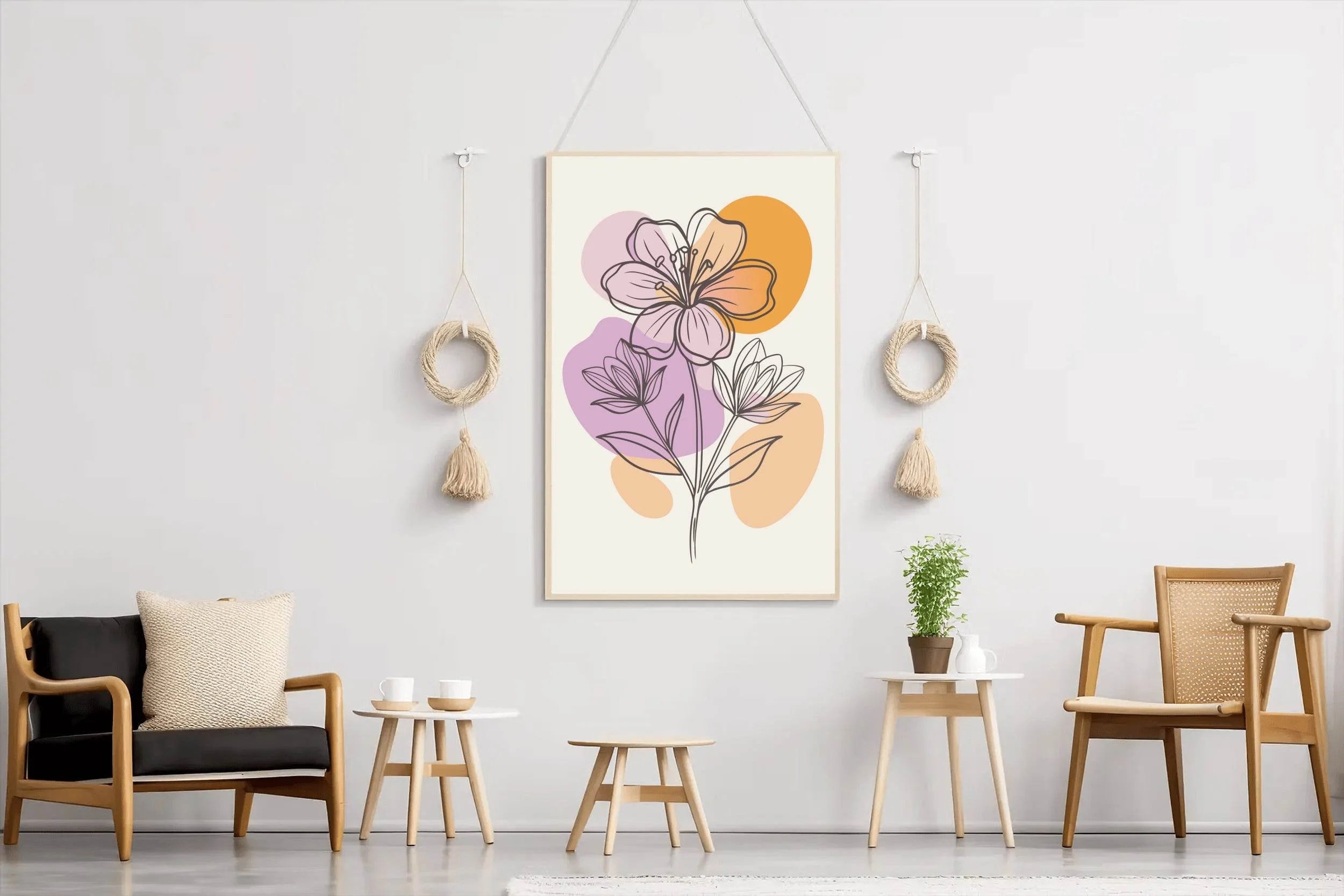 Beautiful Minimal Lilium Flower Wall Art - beink online art store