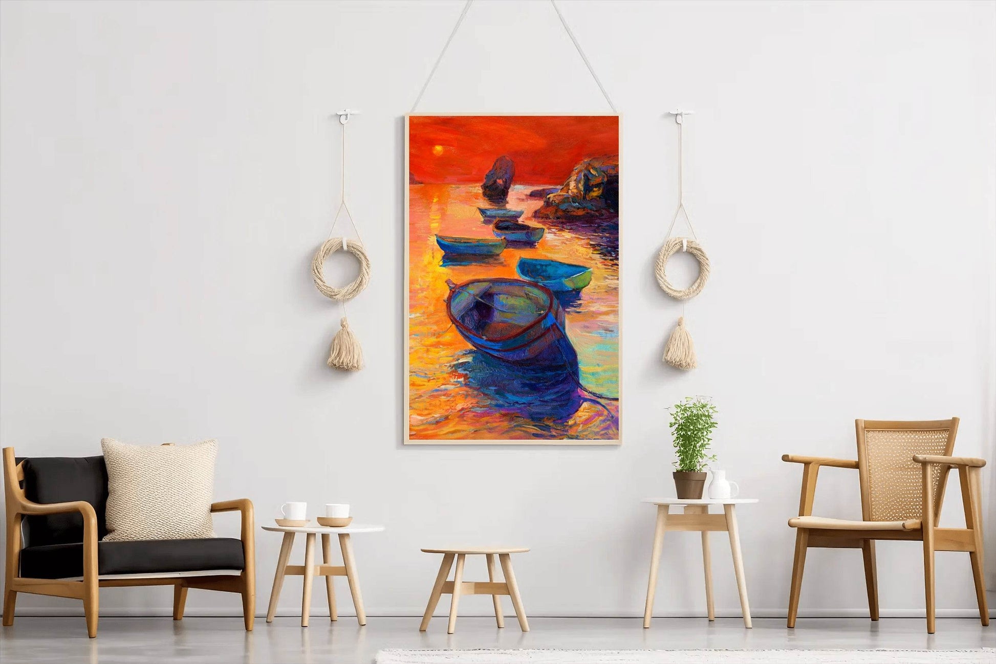 Small Boats at Sunset Wall Art - beink online art store