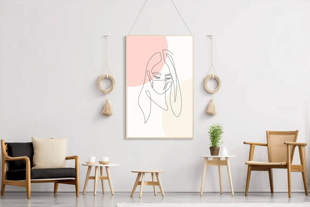Painting of Masked Woman Wall Art - beink online art store