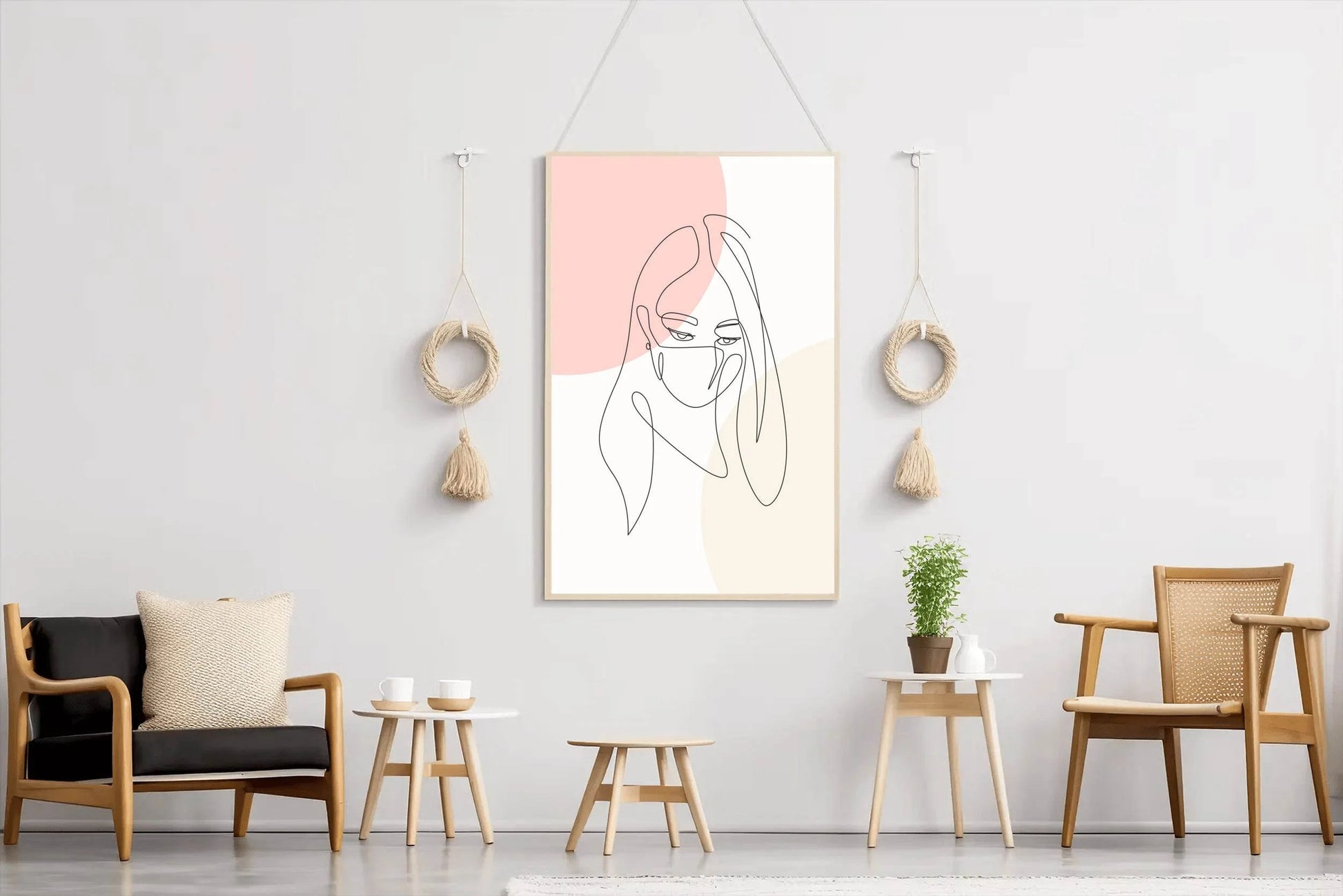 Painting of Masked Woman Wall Art - beink online art store