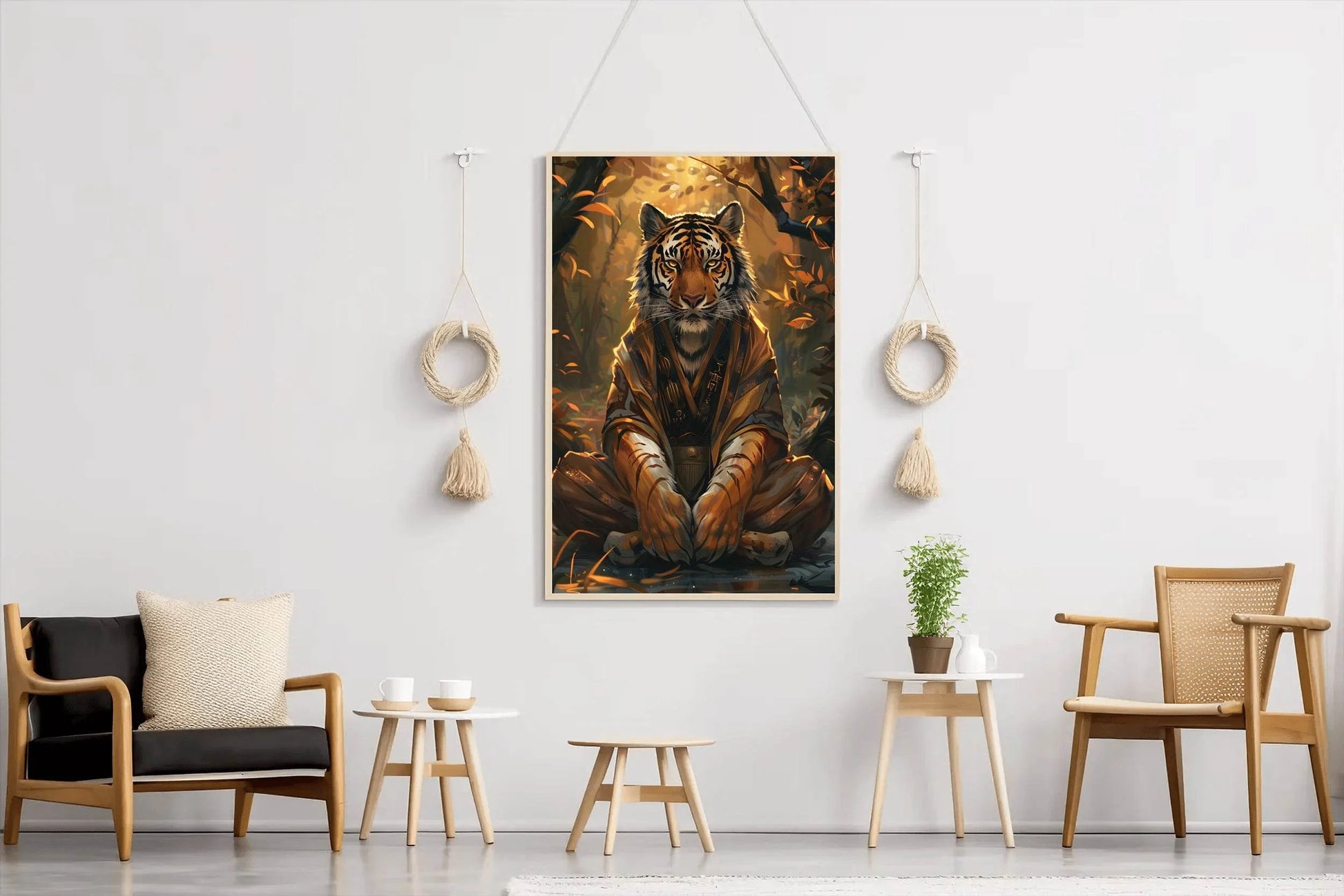 Painting of Lion Sitting in Jungle Wall Art - beink online art store