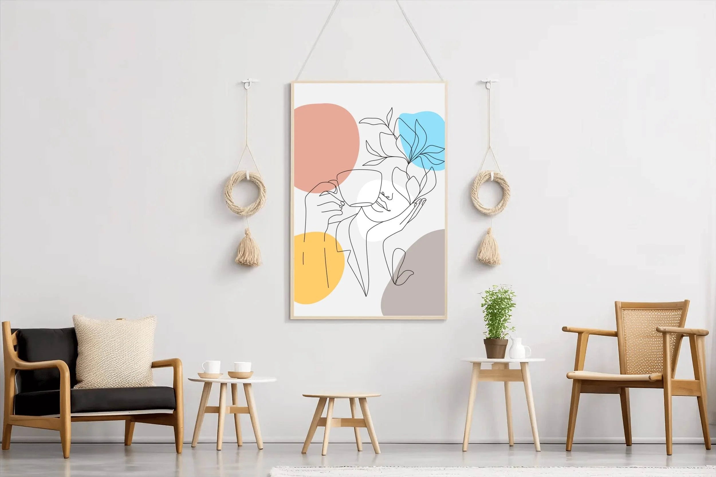 Girl Drinking Tea Wall Art - beink online art store