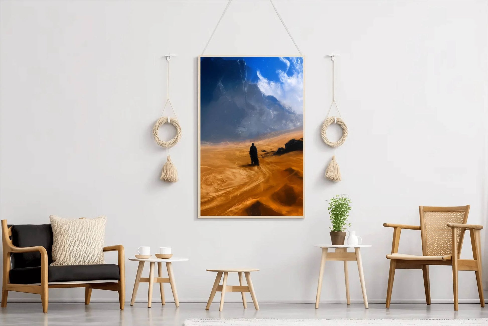 A Man in a Desert - Solitary Traveler Wall Art - beink online art store