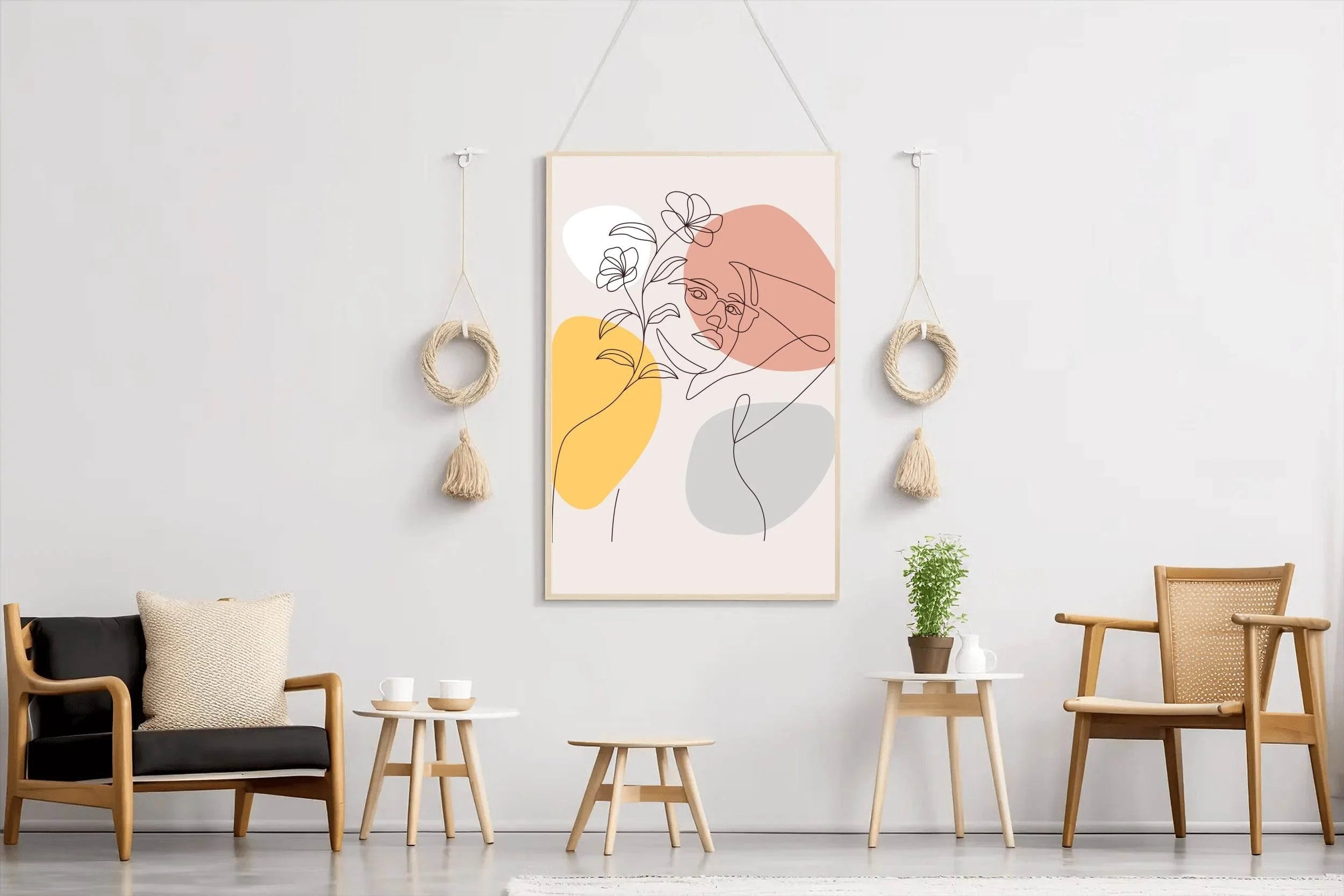 Beautiful Woman With Flowers on Her Head Wall Art - beink online art store