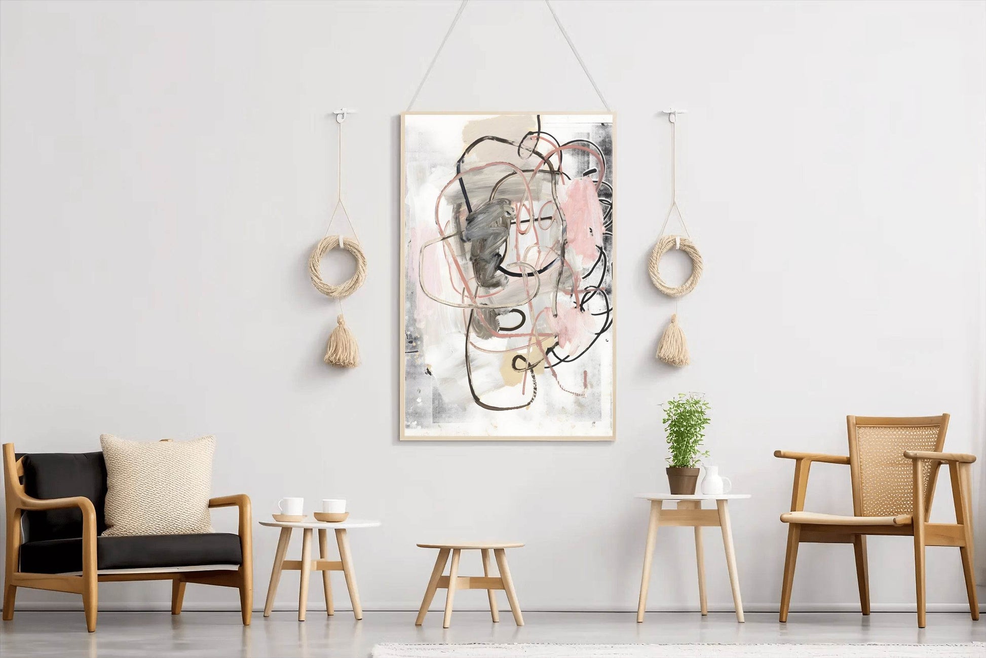 Intertwined Lines Textured Composition Wall Art - beink online art store