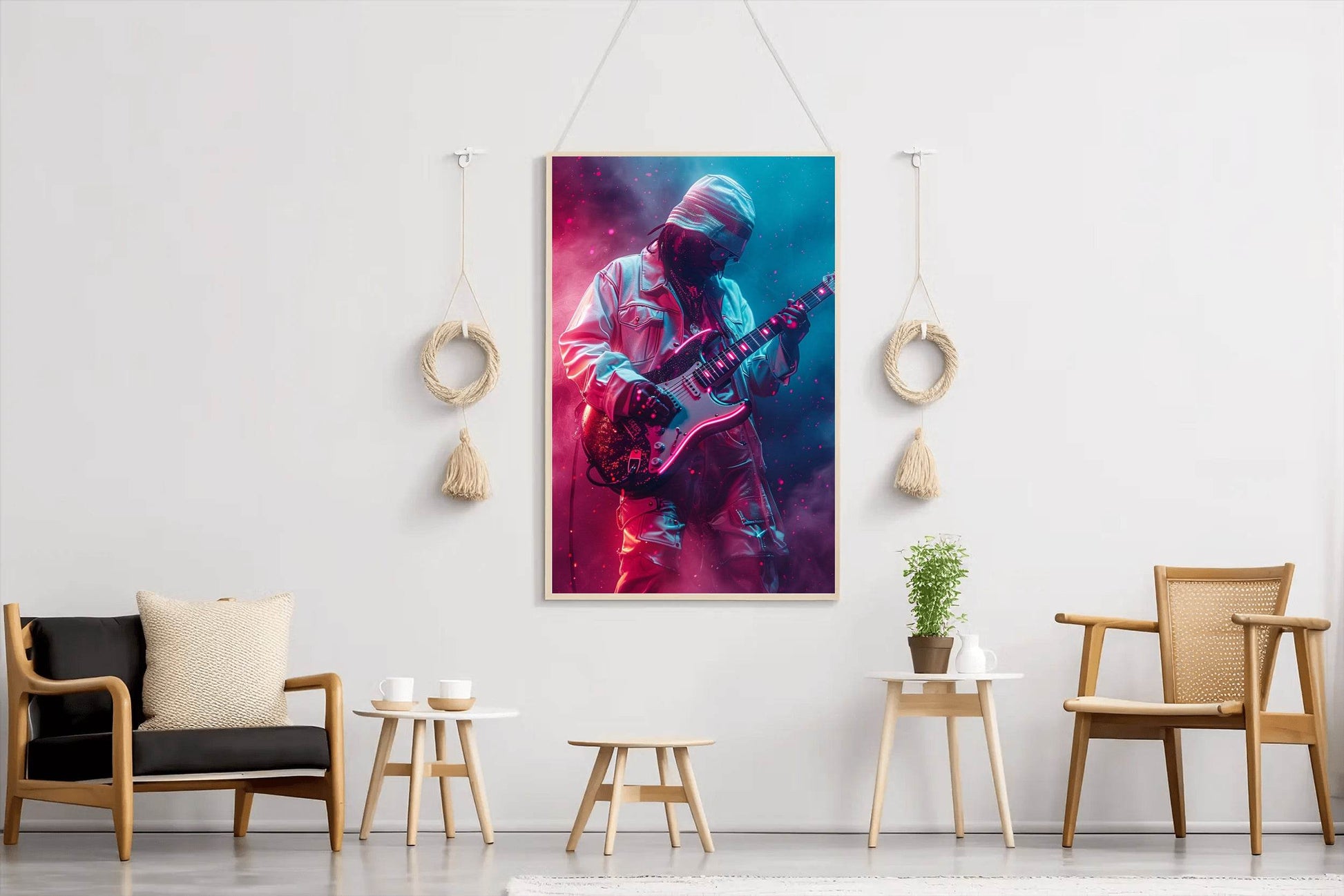 Black Guitarist Wall Art - beink online art store