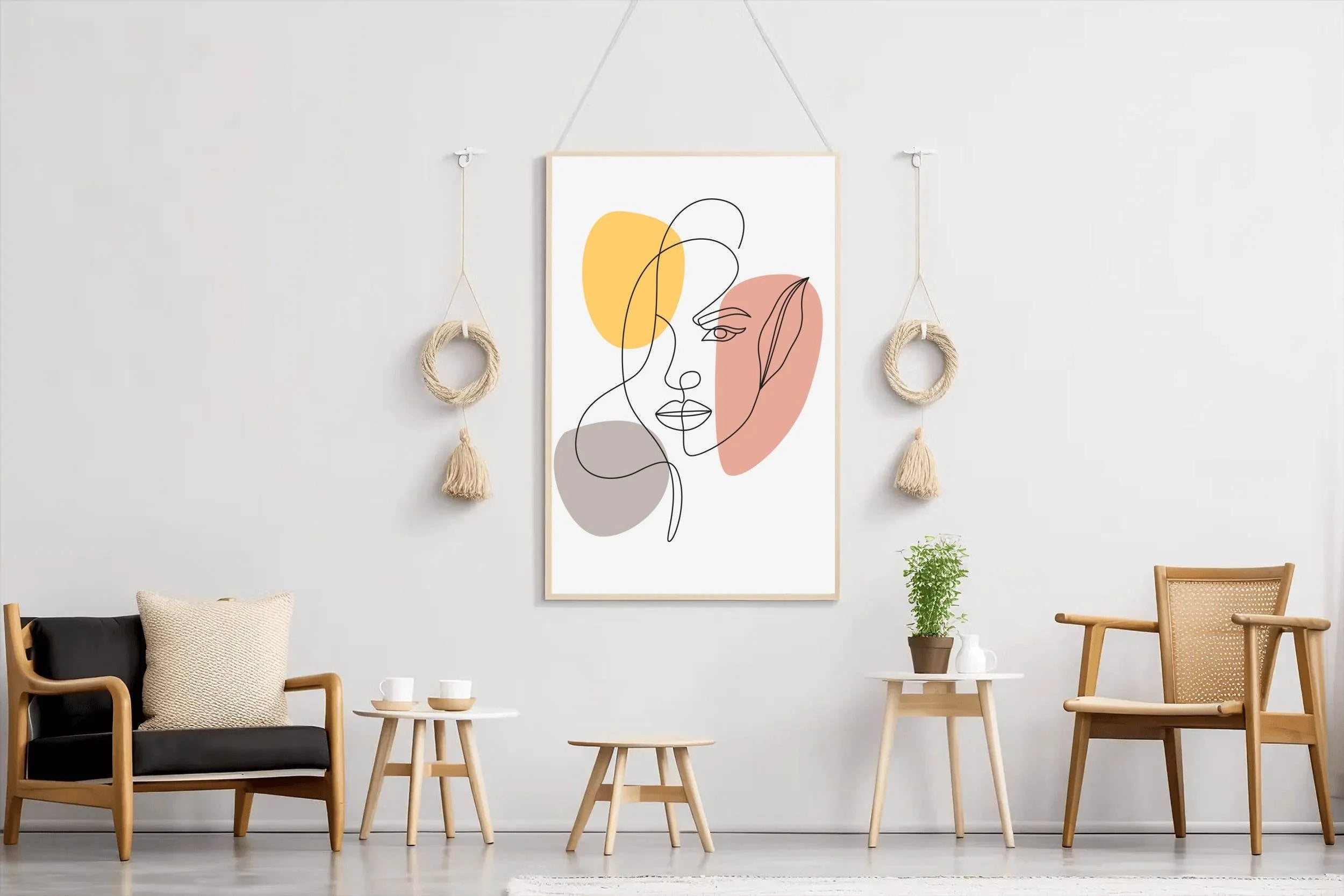 Beautiful Minimal Female Face Wall Art - beink online art store