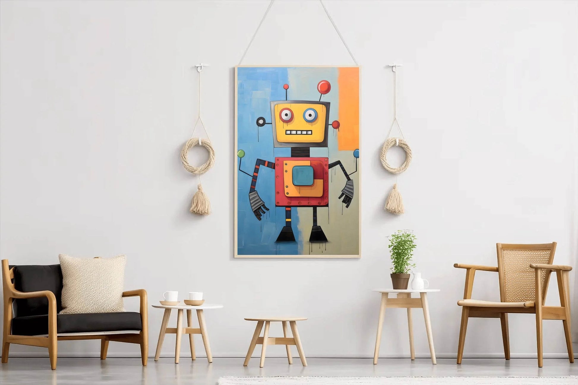 Paper Drawing of an Angry Robot - beink online art store