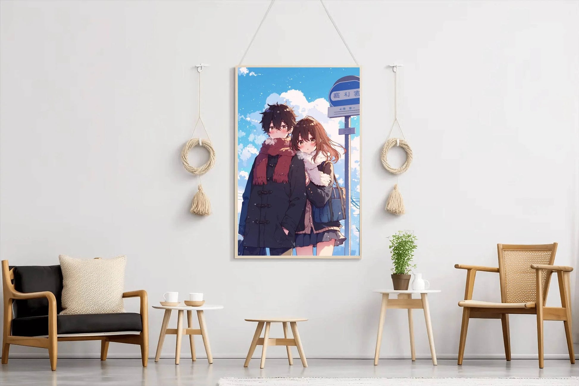 Anime Style Boy and Girl Hugging Couple - beink online art store