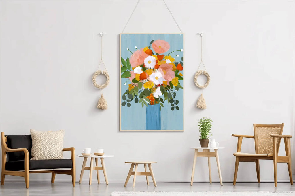 Painting Beautiful Flowers in A Vase Wall Art - beink online art store