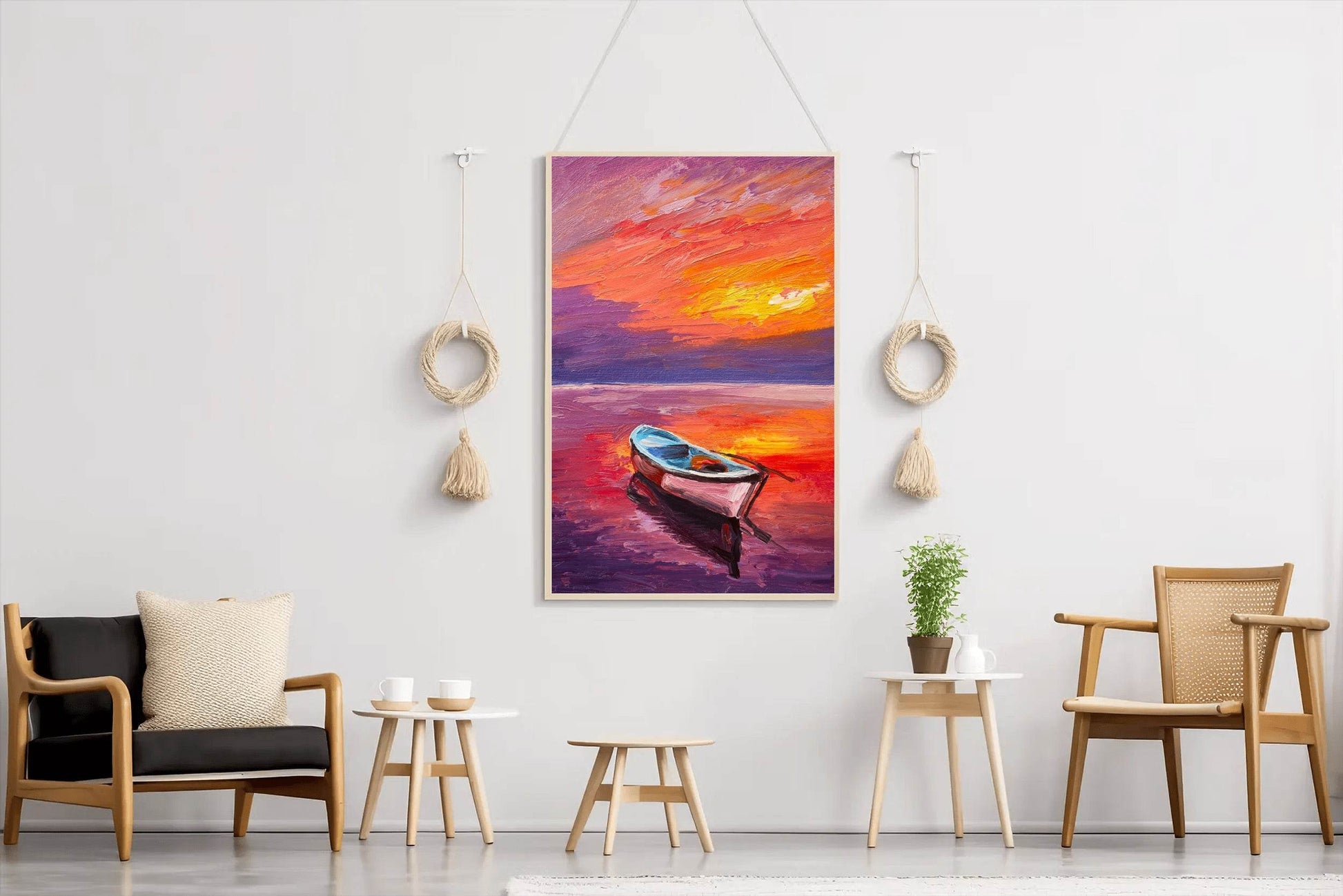 Small Boat in The Sunset Light Wall Art - beink online art store