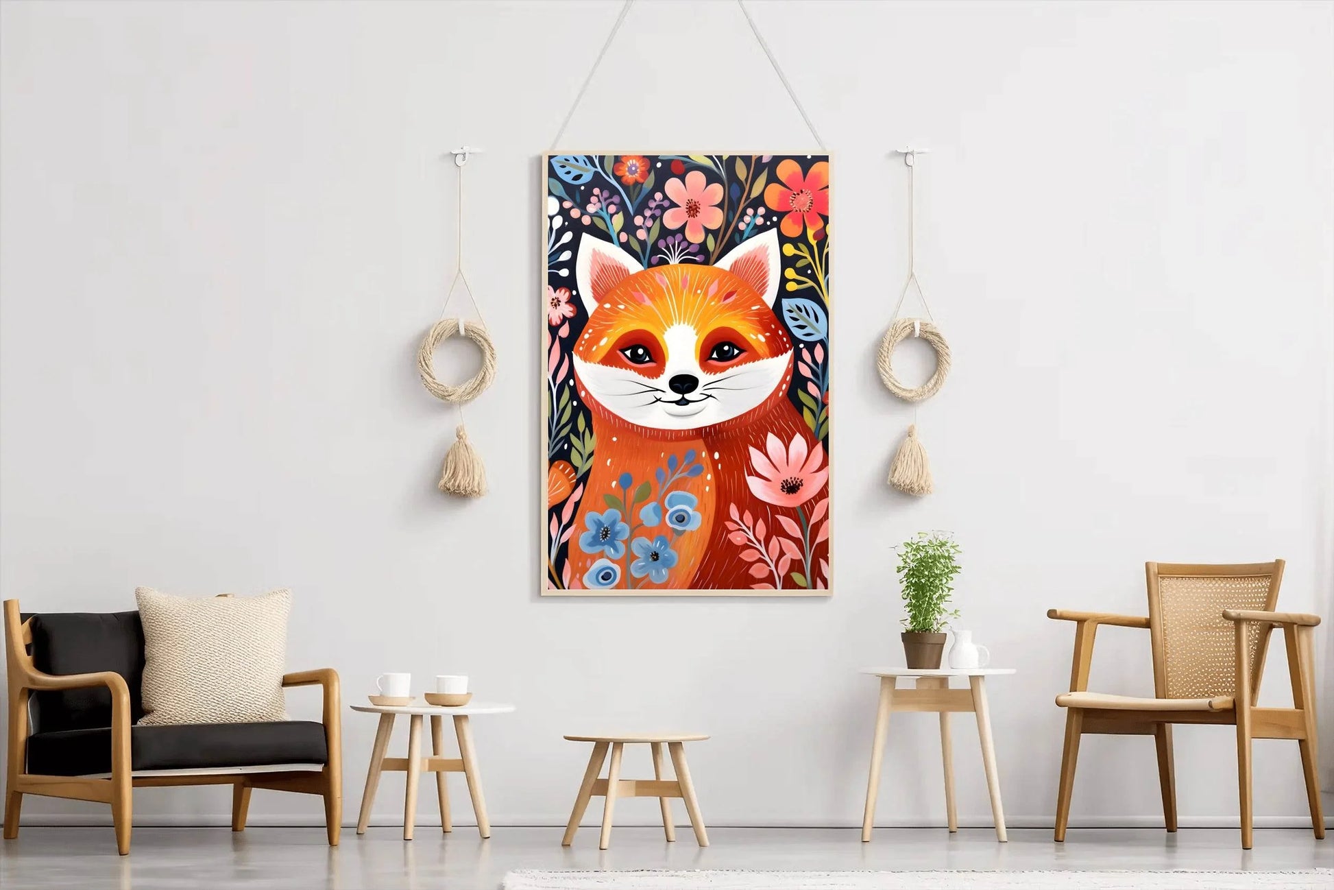 Colorful Painting of Smiling Fox - beink online art store