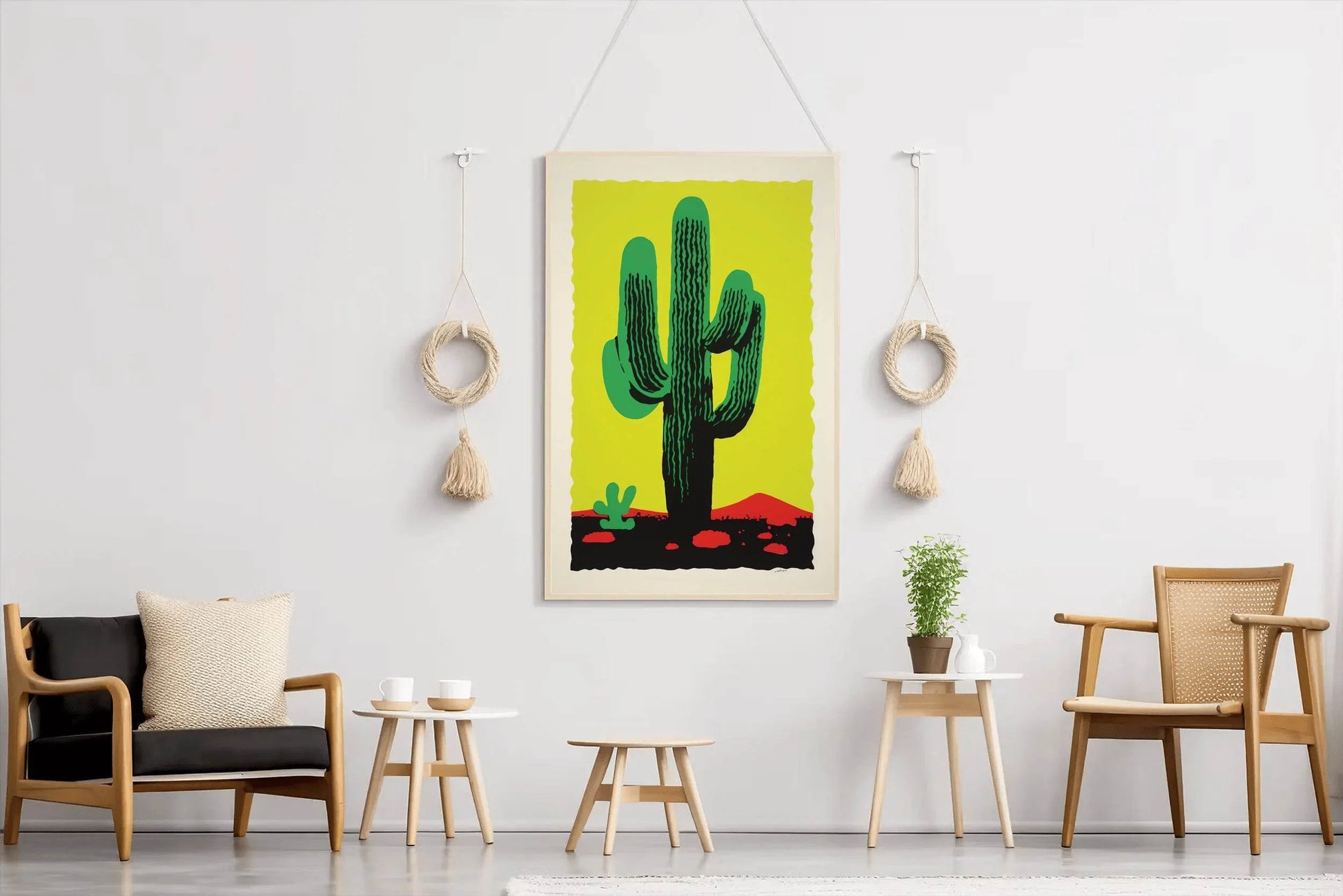 Vibrant Green Saguaro Cactus Wall Art - beink online art store
