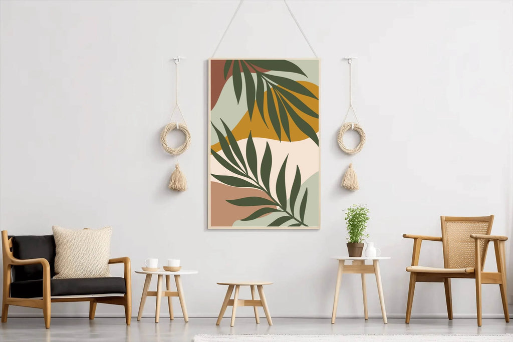 Abstract Palm Green Leaves ArtWork - beink online art store