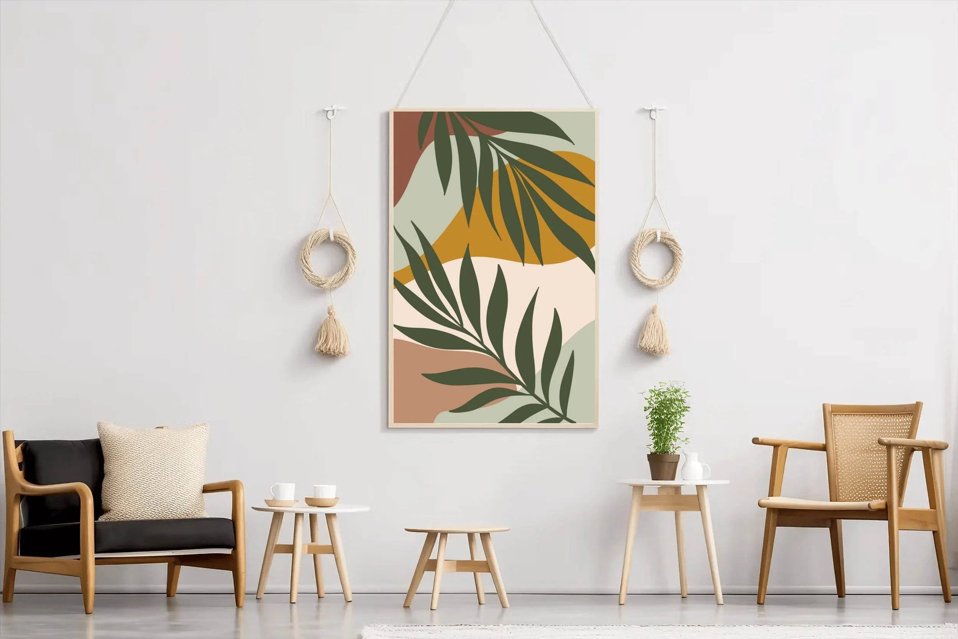 Abstract Palm Green Leaves ArtWork - beink online art store