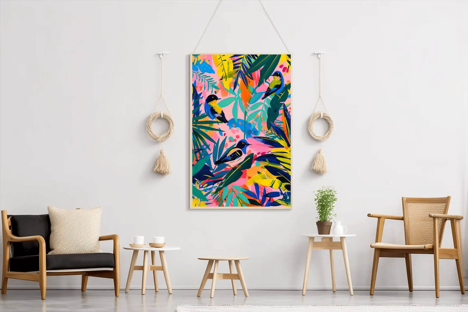 Tropical Vibrant Aviary Wall Art - beink online art store