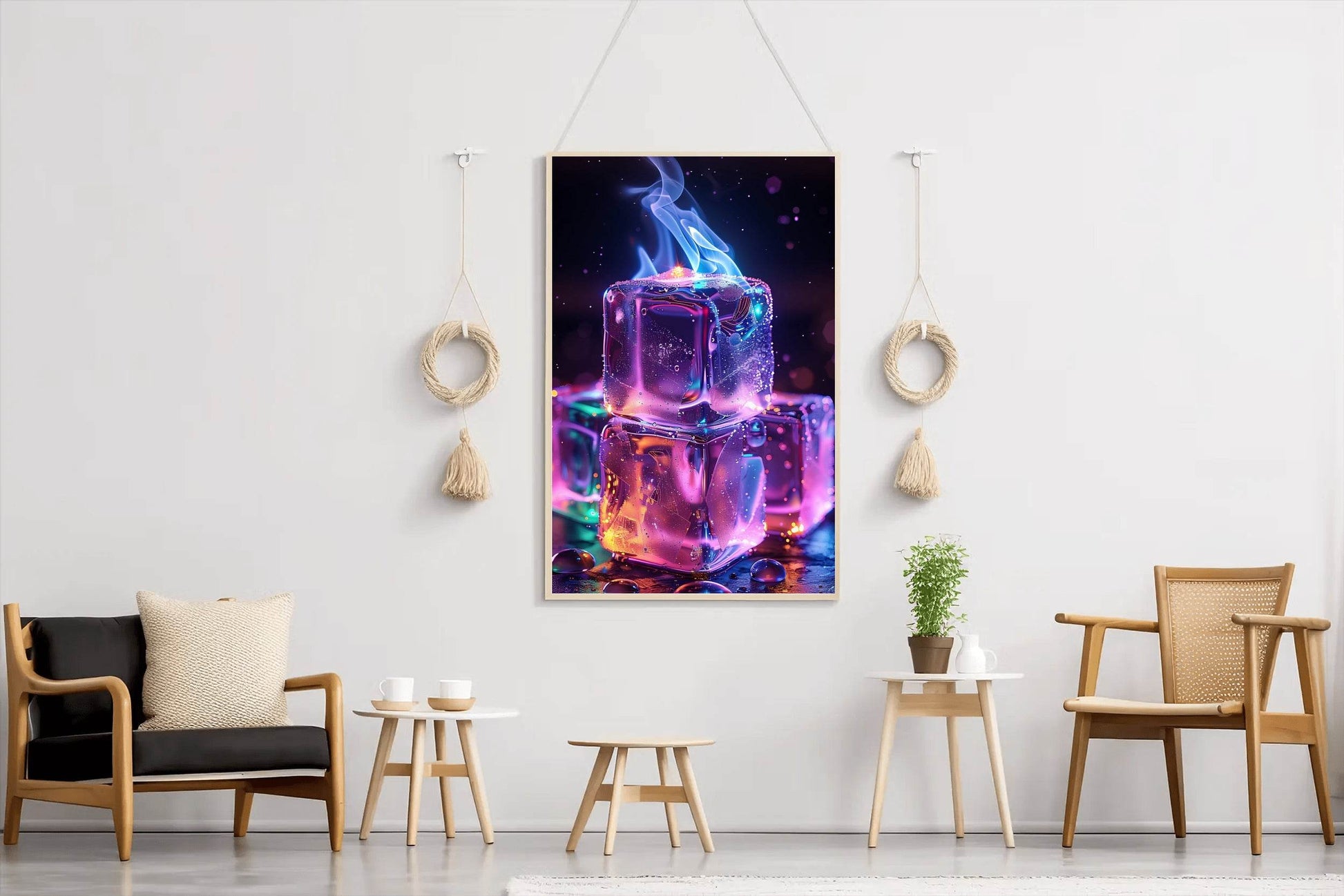 Fire Ice Cube Wall Art - beink online art store
