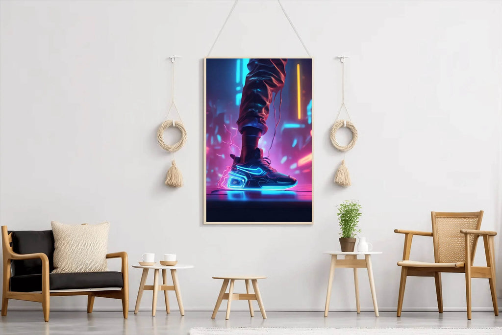 Neon Nike Shoes Wall Art - beink online art store
