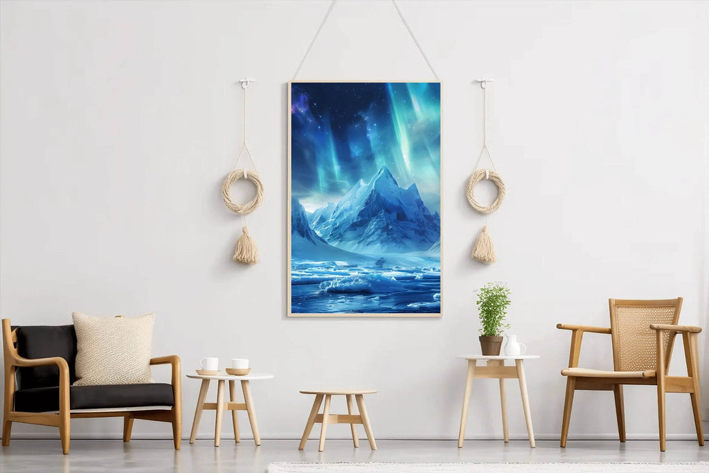 Majestic Mountain Breathtaking Northern lights in a polar landscape Wall Art - beink online art store