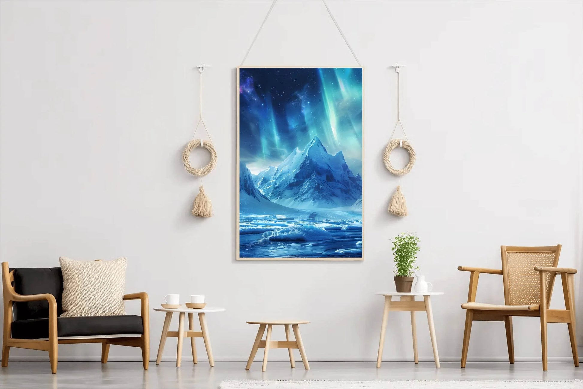 Majestic Mountain Breathtaking Northern lights in a polar landscape Wall Art - beink online art store