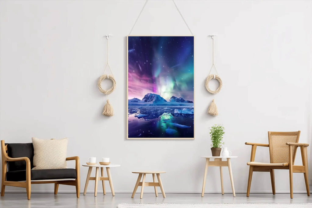 Aurora Australis Over Antarctic Landscape Wall Art - beink online art store