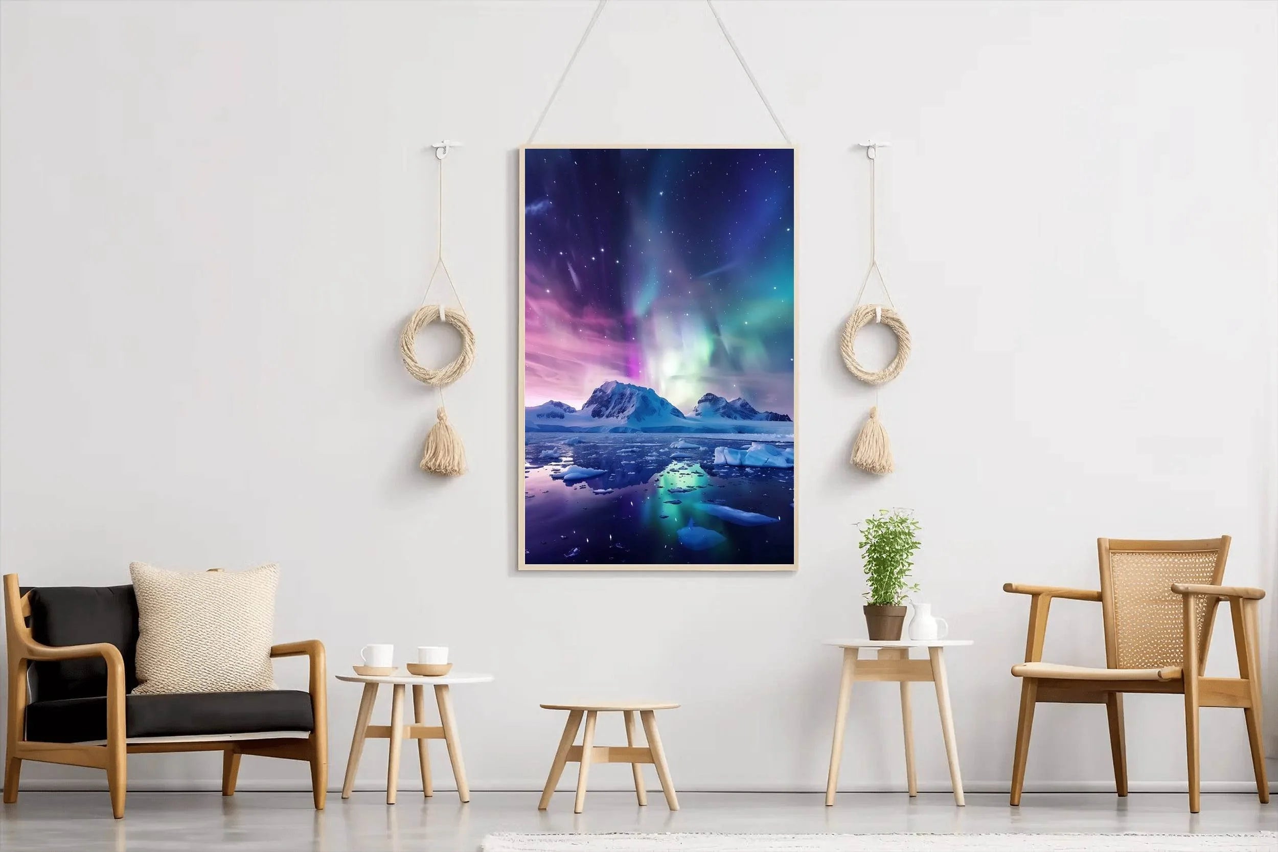 Aurora Australis Over Antarctic Landscape Wall Art - beink online art store