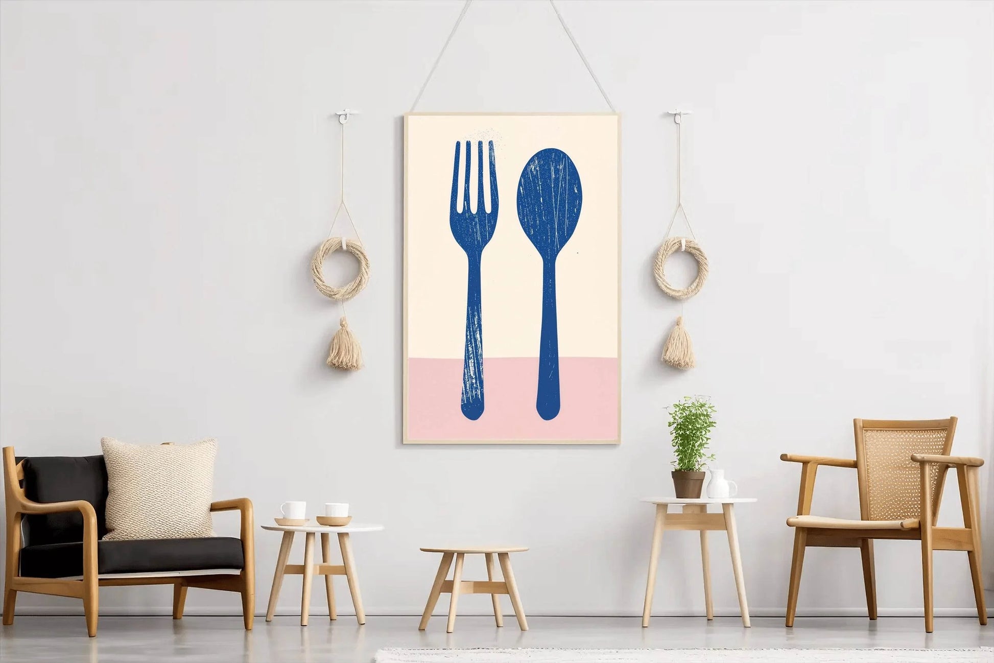 Blue Steel Utensils Wall Art - beink online art store