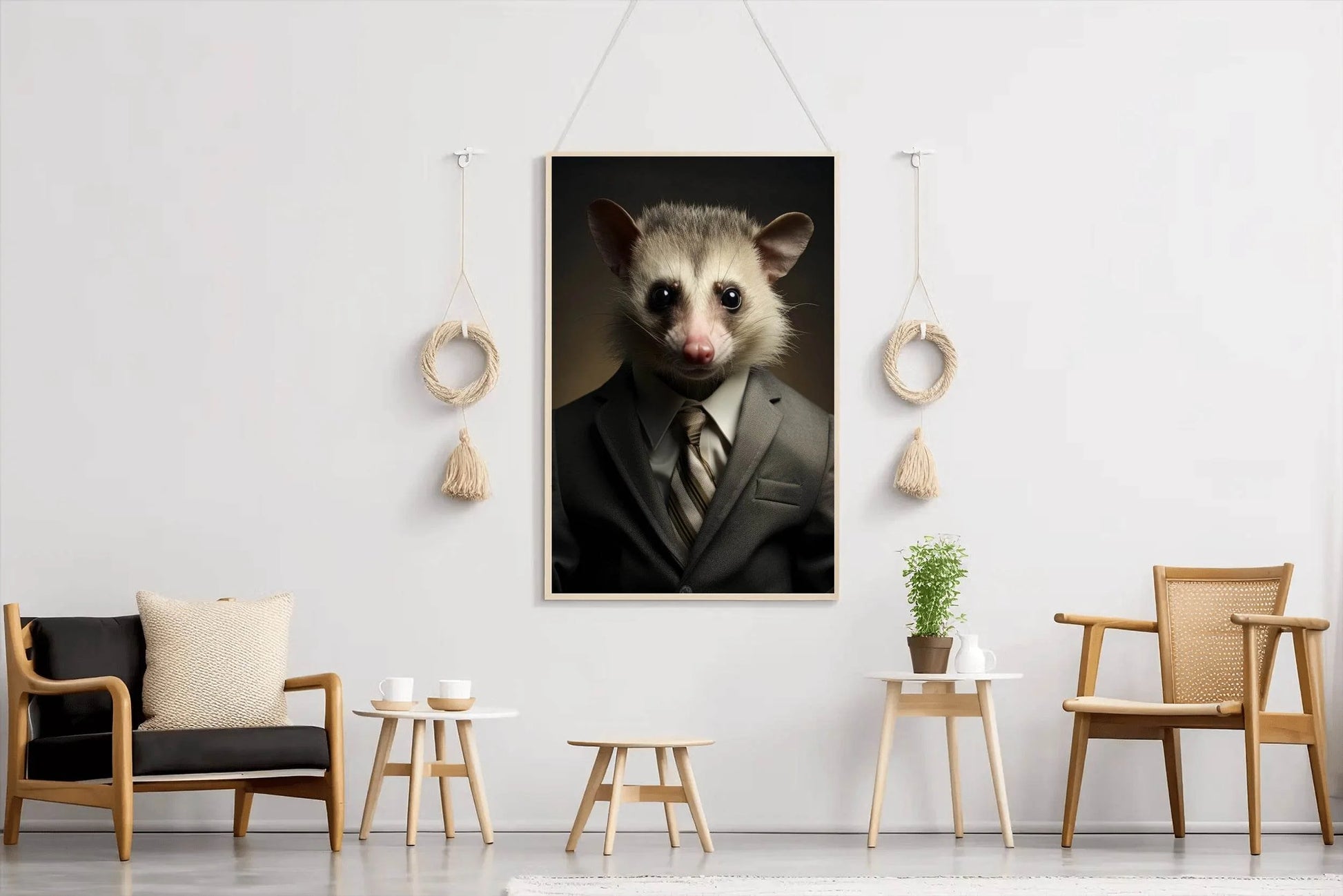 Possum in a Pin Stripe Suit Wall Art - beink online art store