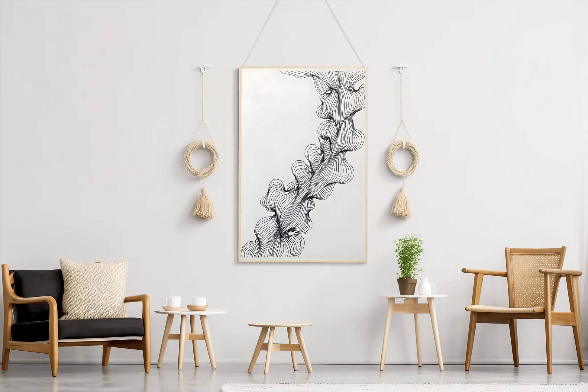 Black Zentangles Patterns Modern Wall Art - beink online art store