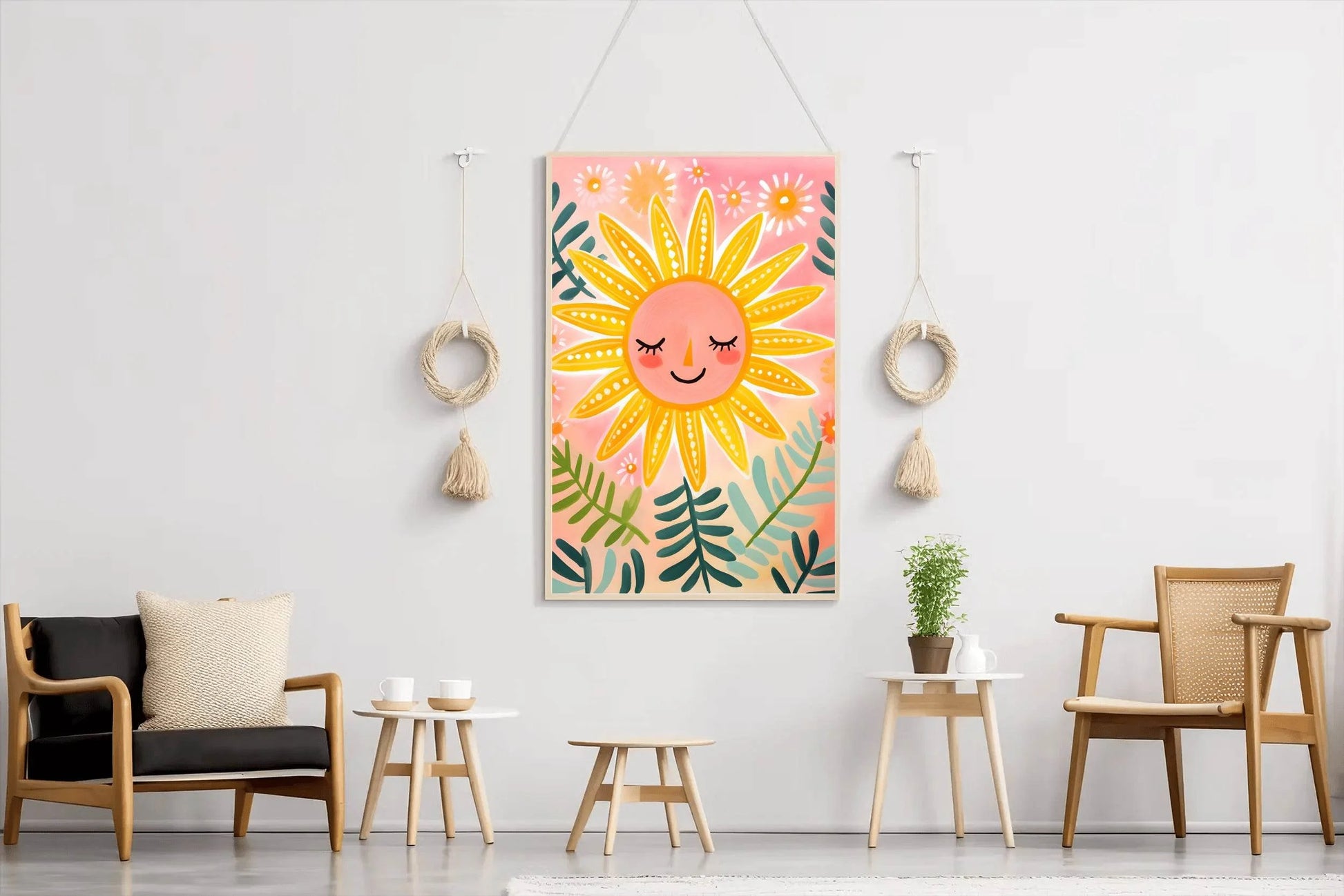 Watercolor Painting of Smiling Sun - beink online art store
