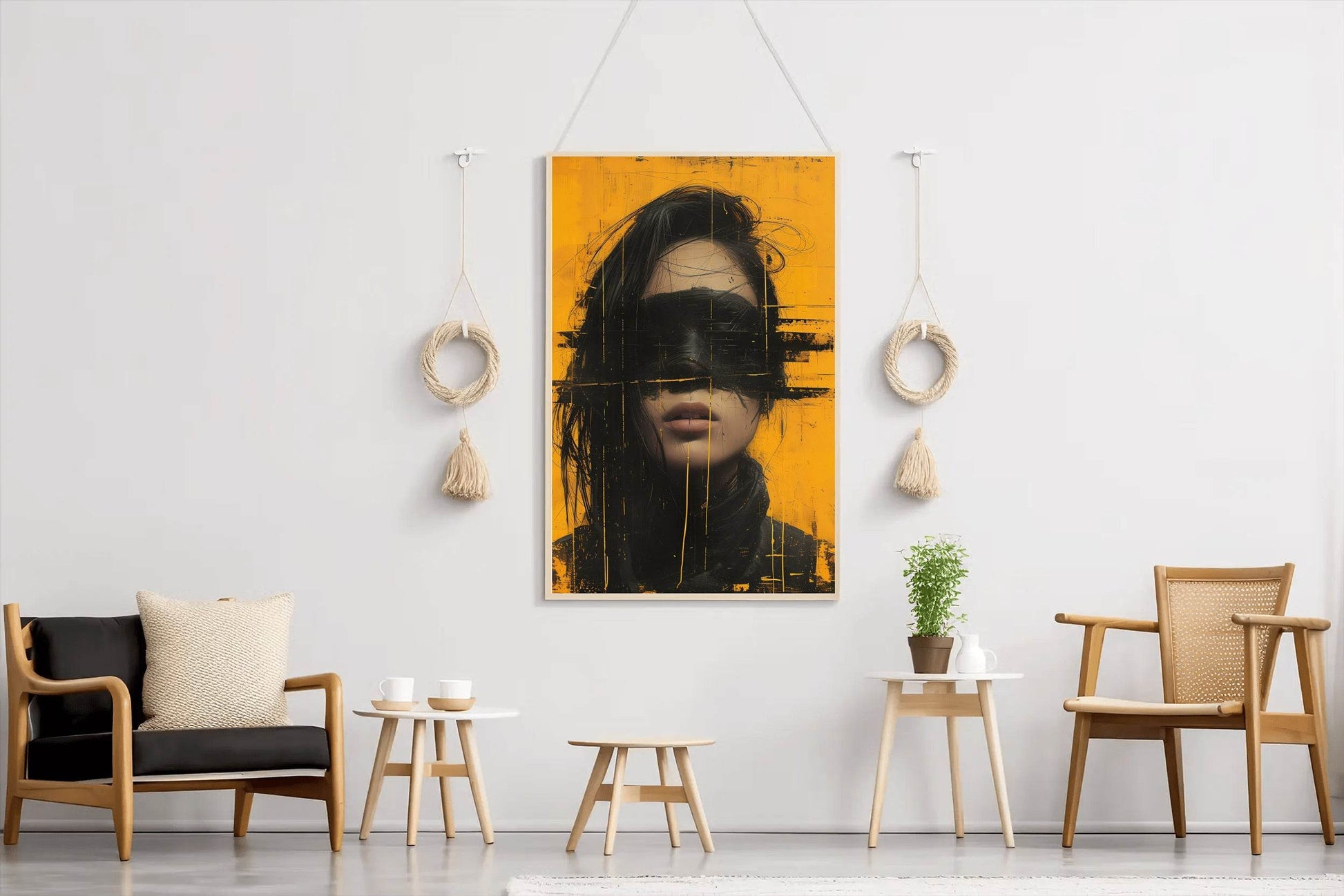 Drawing Girl With Closed Eyes Wall Art - beink online art store