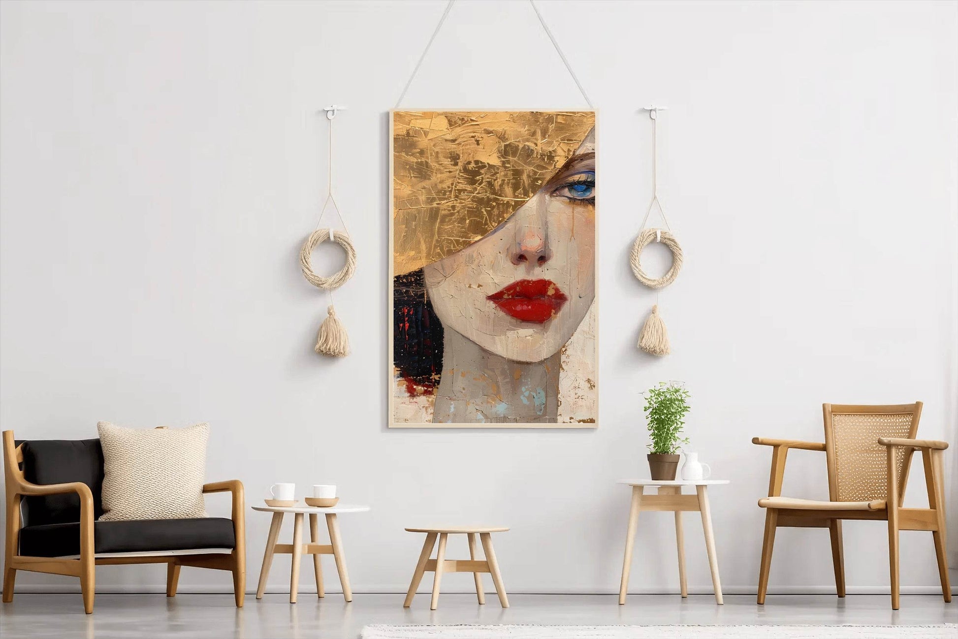 European Girl Face Painting Wall Art - beink online art store