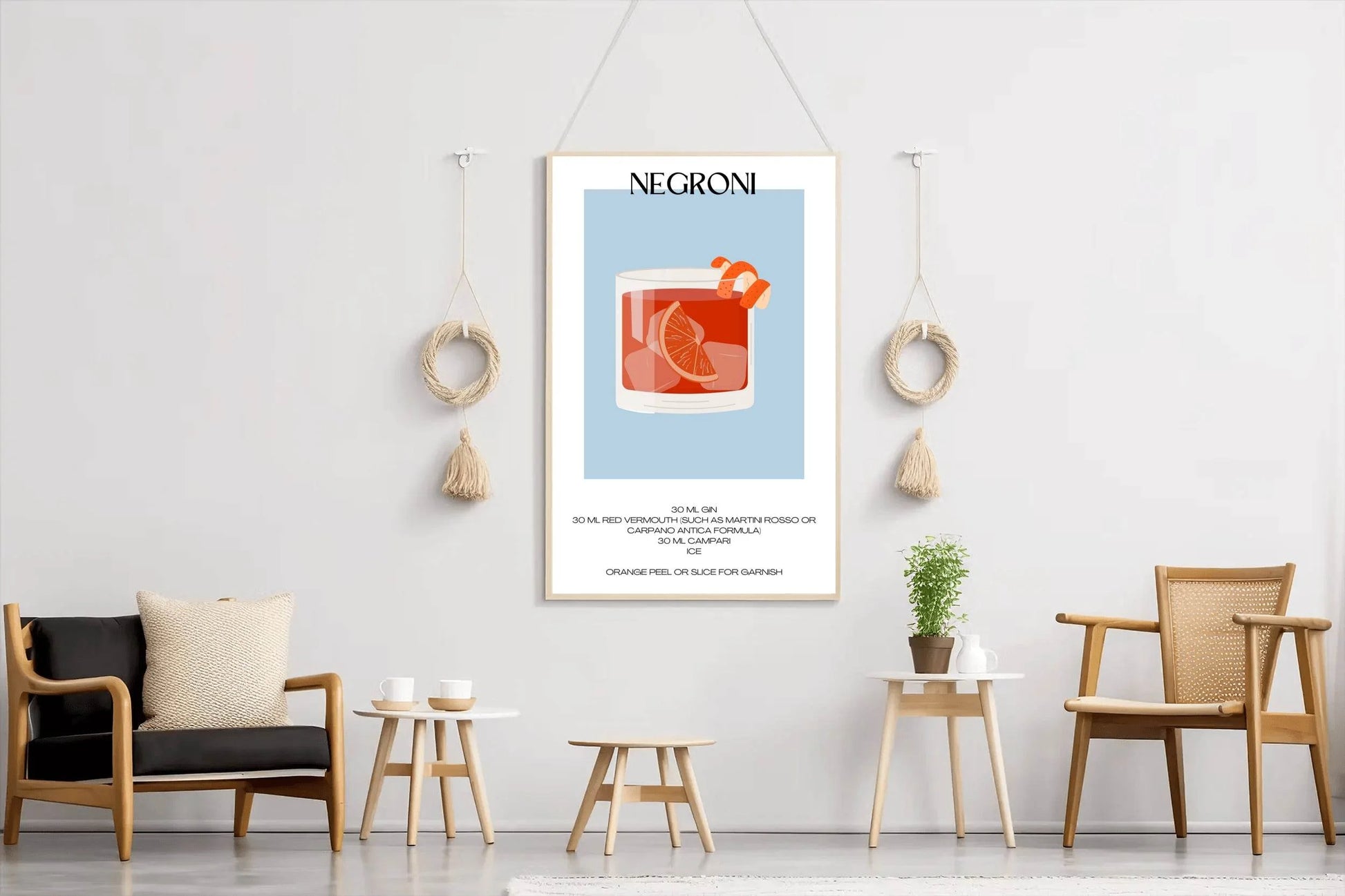 Negroni Cocktail Wall Art - beink online art store