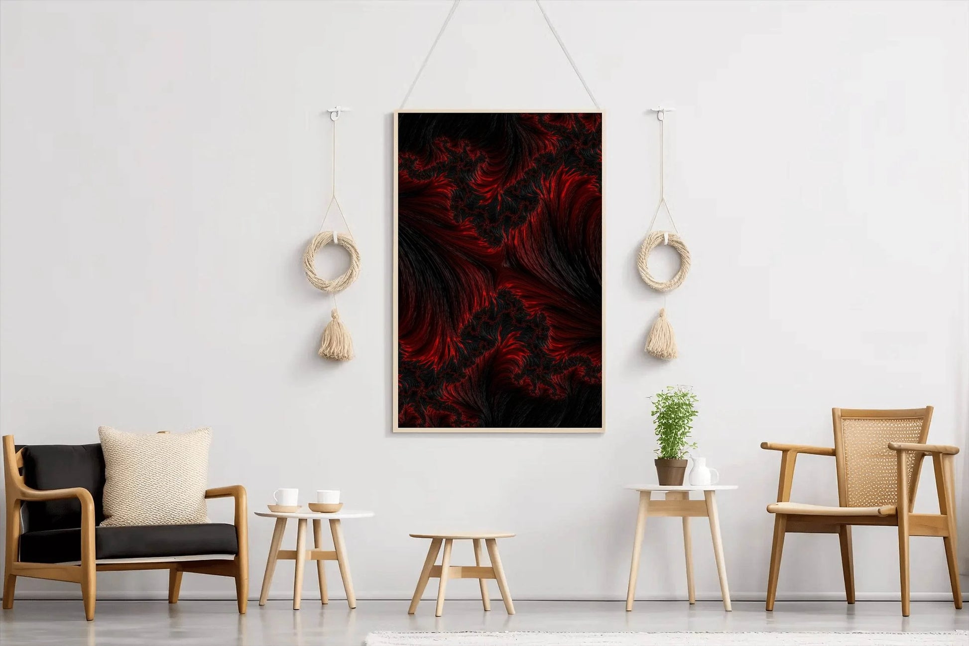 Dark Magnetic Waves Abstract Wall Art - beink online art store