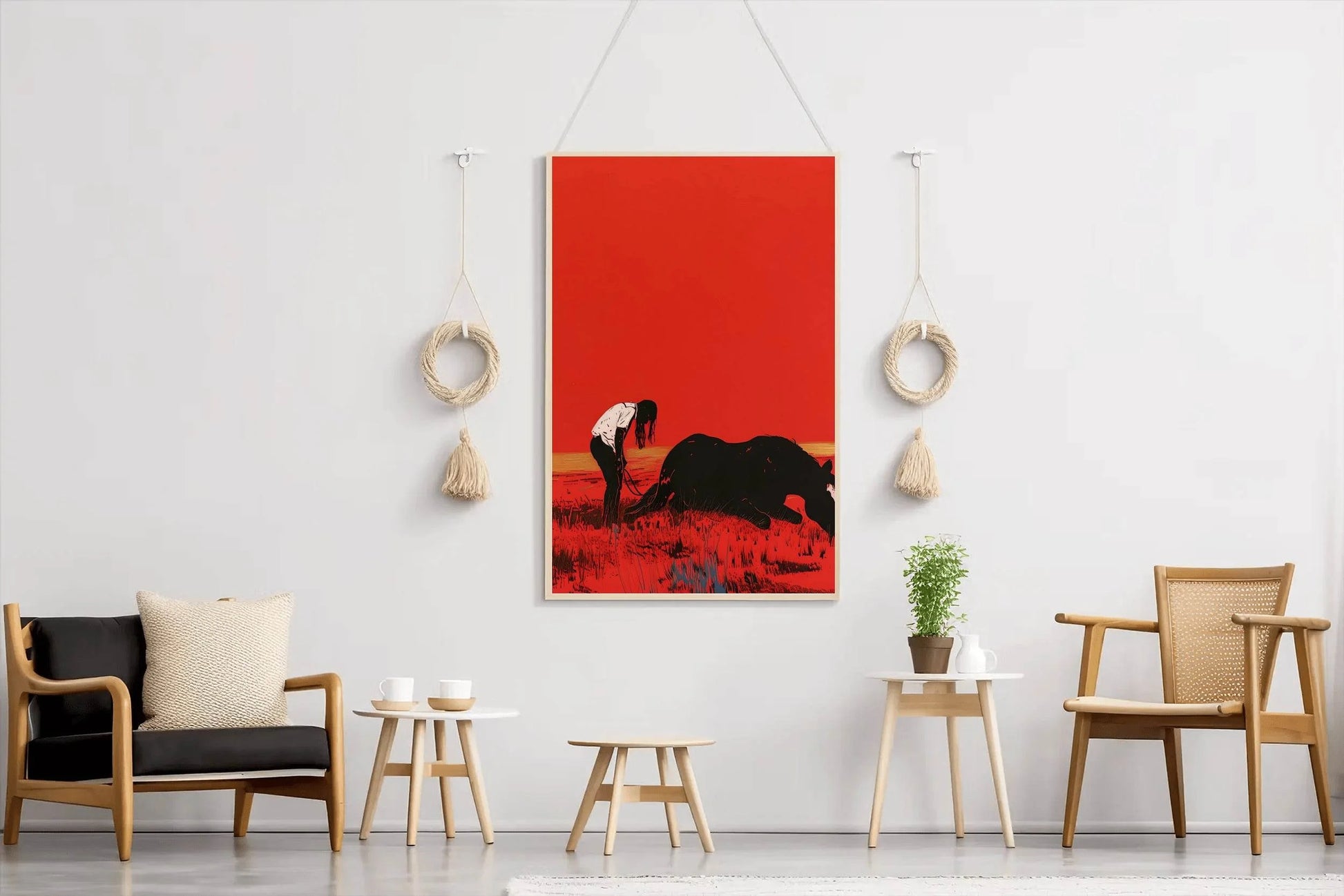 Sick Black Horse Wall Art - beink online art store