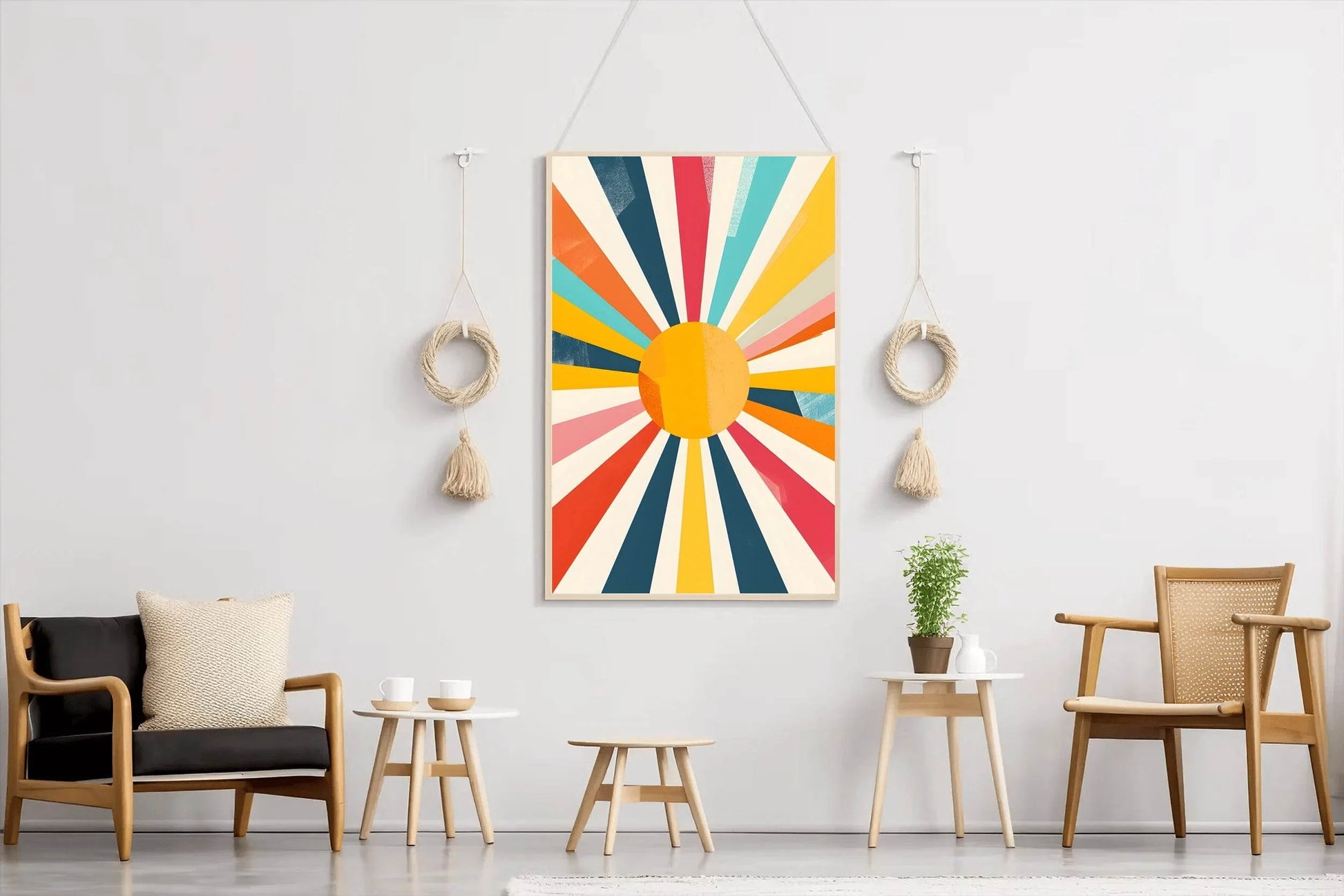 Retro Sunburst Digital Art - beink online art store